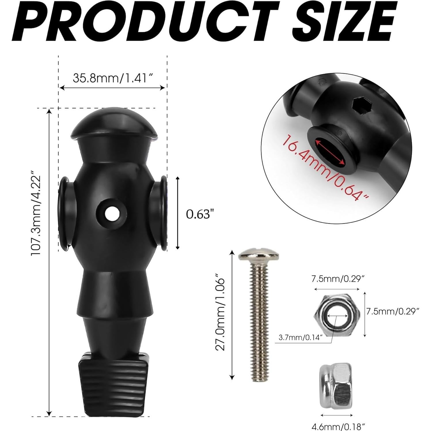 Juego de 2 Jugadores de Repuesto Marsrut para Futbolín Negro