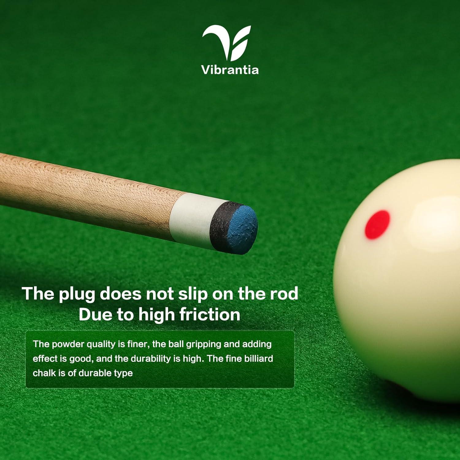 Tiza de Billar VIBRANTIA VB-12, 12 Cubos Azul, Bajo Polvo