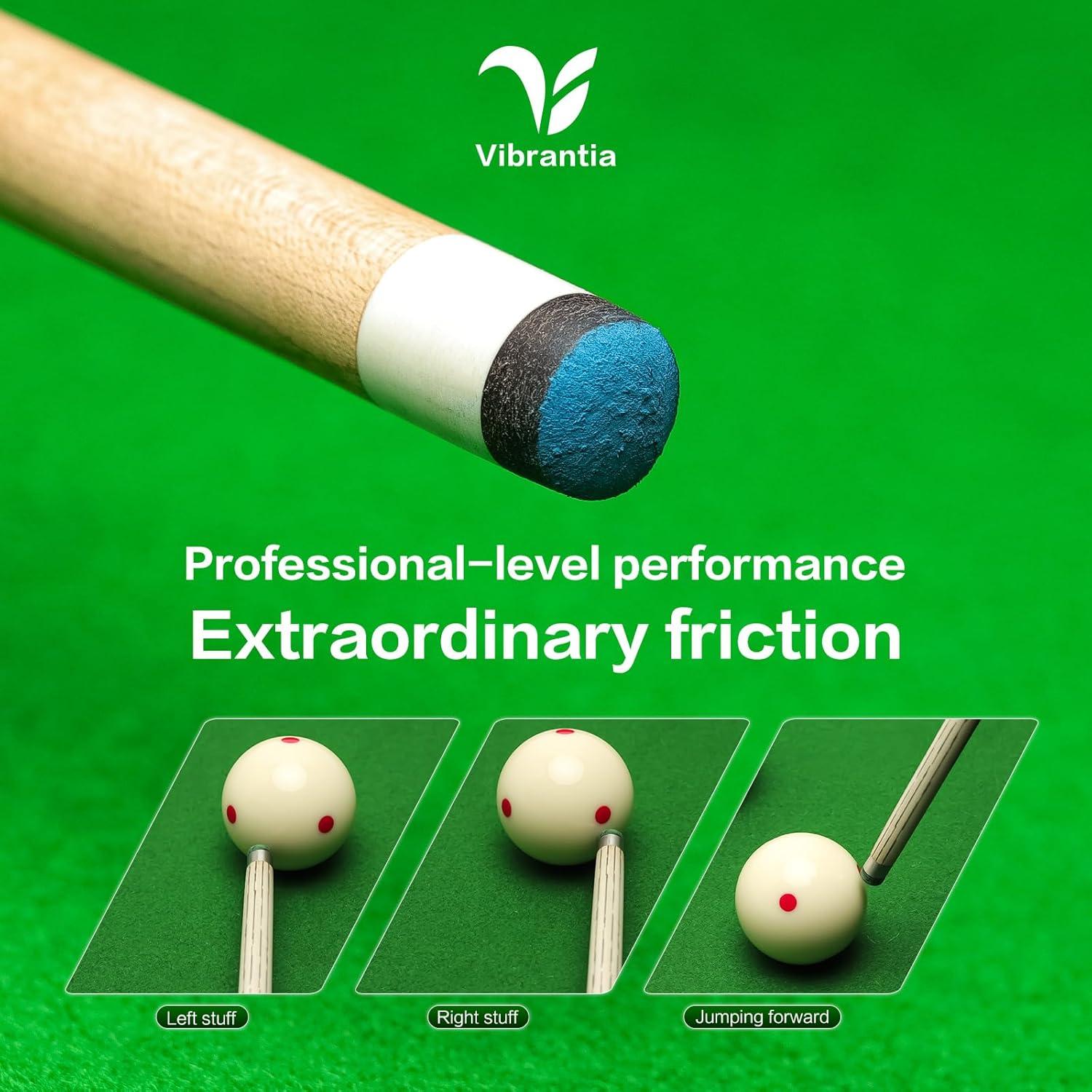 Tiza de Billar VIBRANTIA VB-12, 12 Cubos Azul, Bajo Polvo