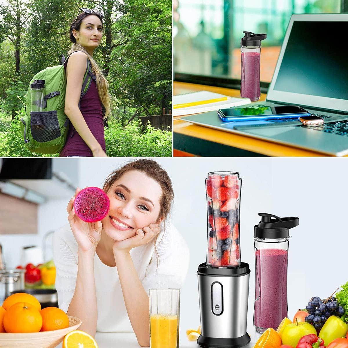 Batidora de Smoothie JIPPCL 600ml con 2 Botellas 20oz Libre BPA