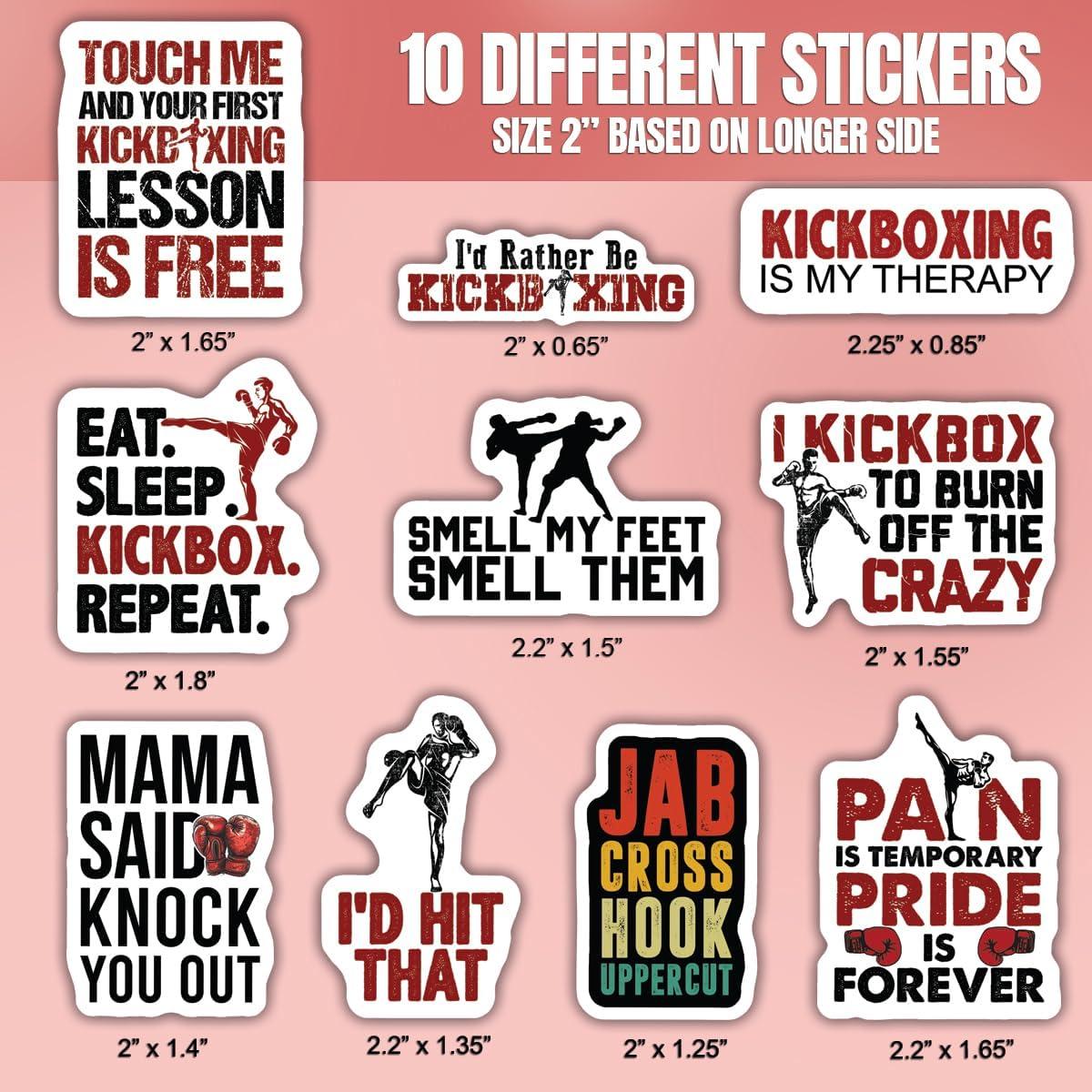 Calcomanías de Kickboxing TAYTA - 10 Piezas Impermeables