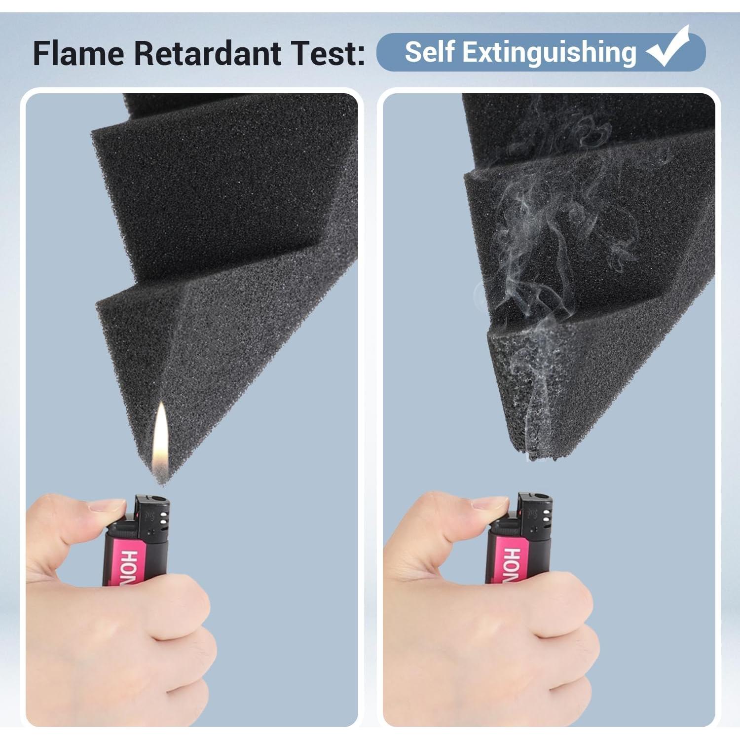 Paquete de 48 Paneles Acústicos Ohuhu 5x30 cm Aislantes Sonido