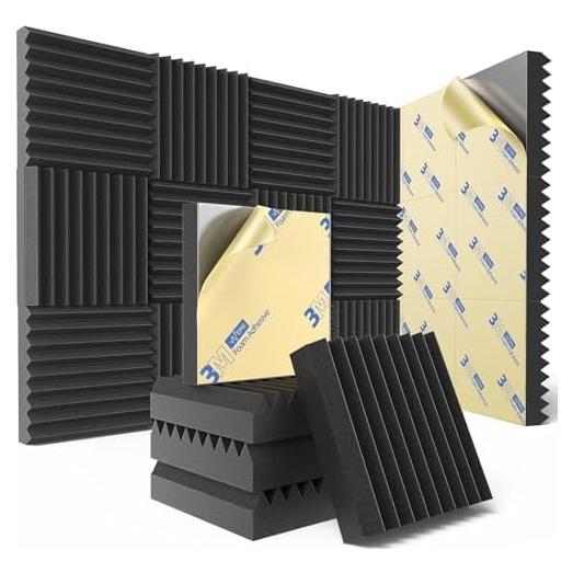 Paquete de 12 Paneles Acústicos Aislantes GUANGZHOU 3" Negro