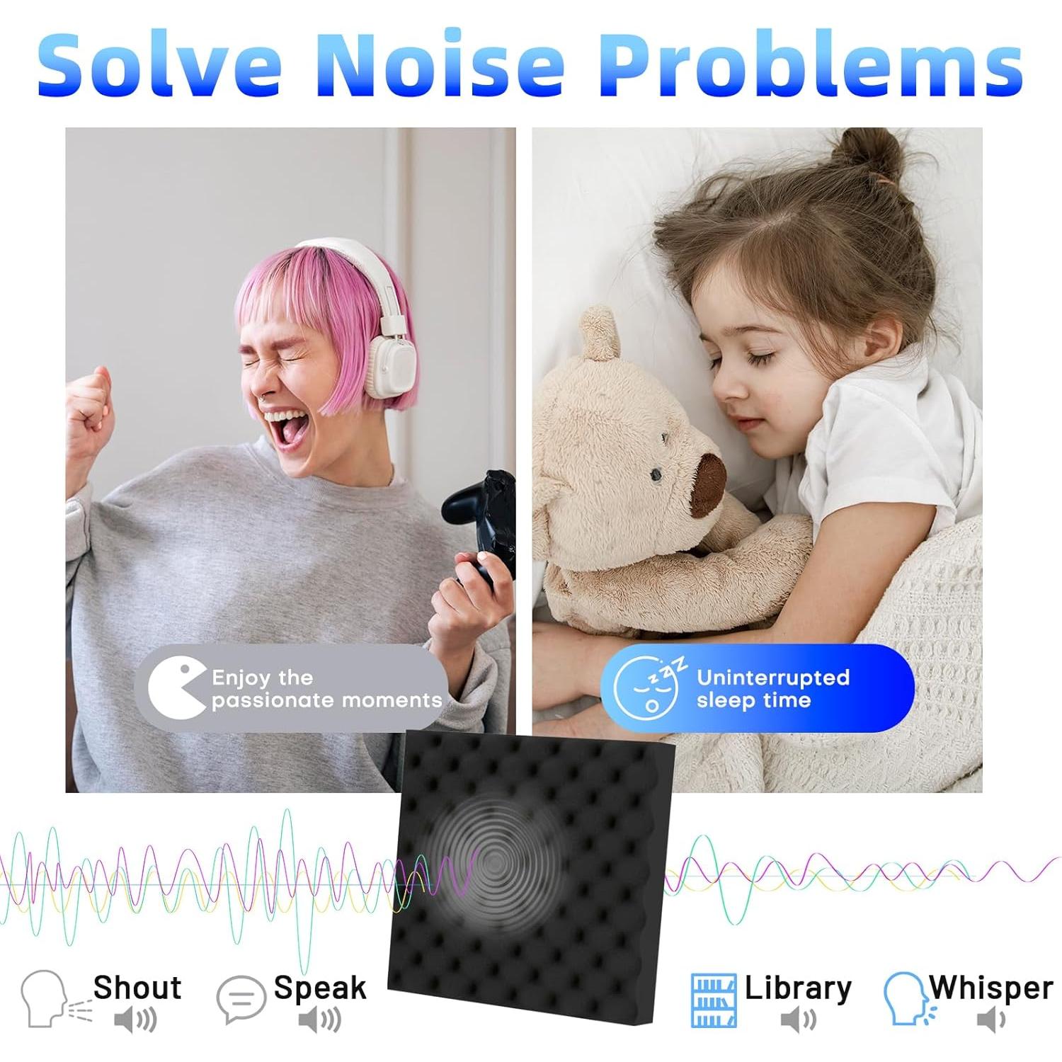 Paneles Acústicos Focusound 52 Pack 1"x1" para Aislamiento Sonoro