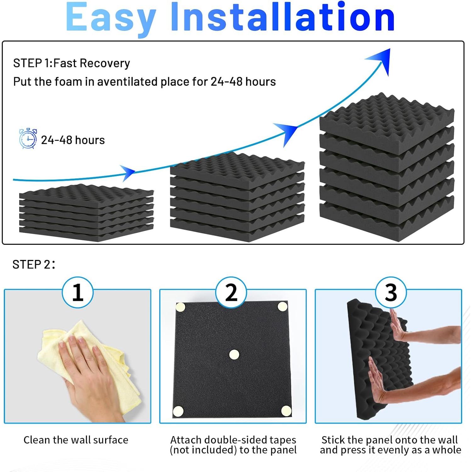 Paneles Acústicos Focusound 52 Pack 1"x1" para Aislamiento Sonoro