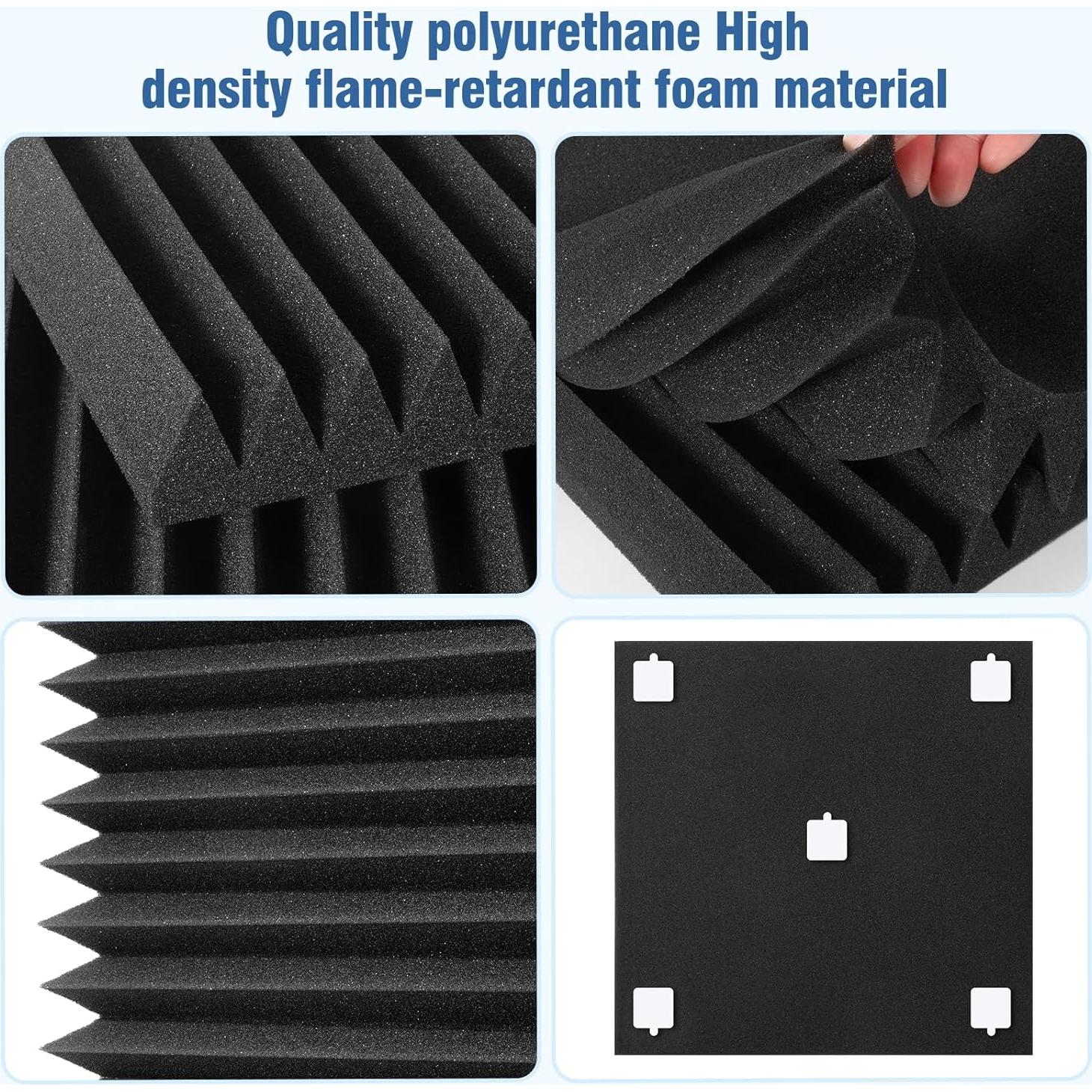 Paneles Acústicos de Espuma 30x30 cm Negro - Paquete de 50