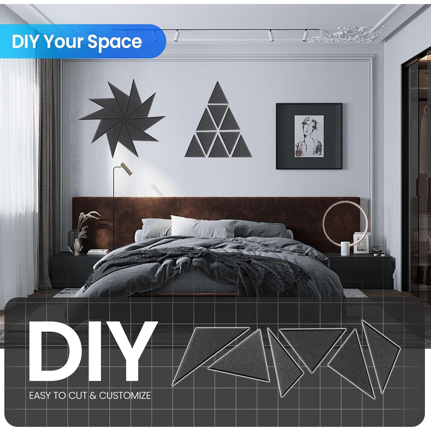 Paneles Acústicos Aislantes de Sonido Autoadhesivos 8 Pzas