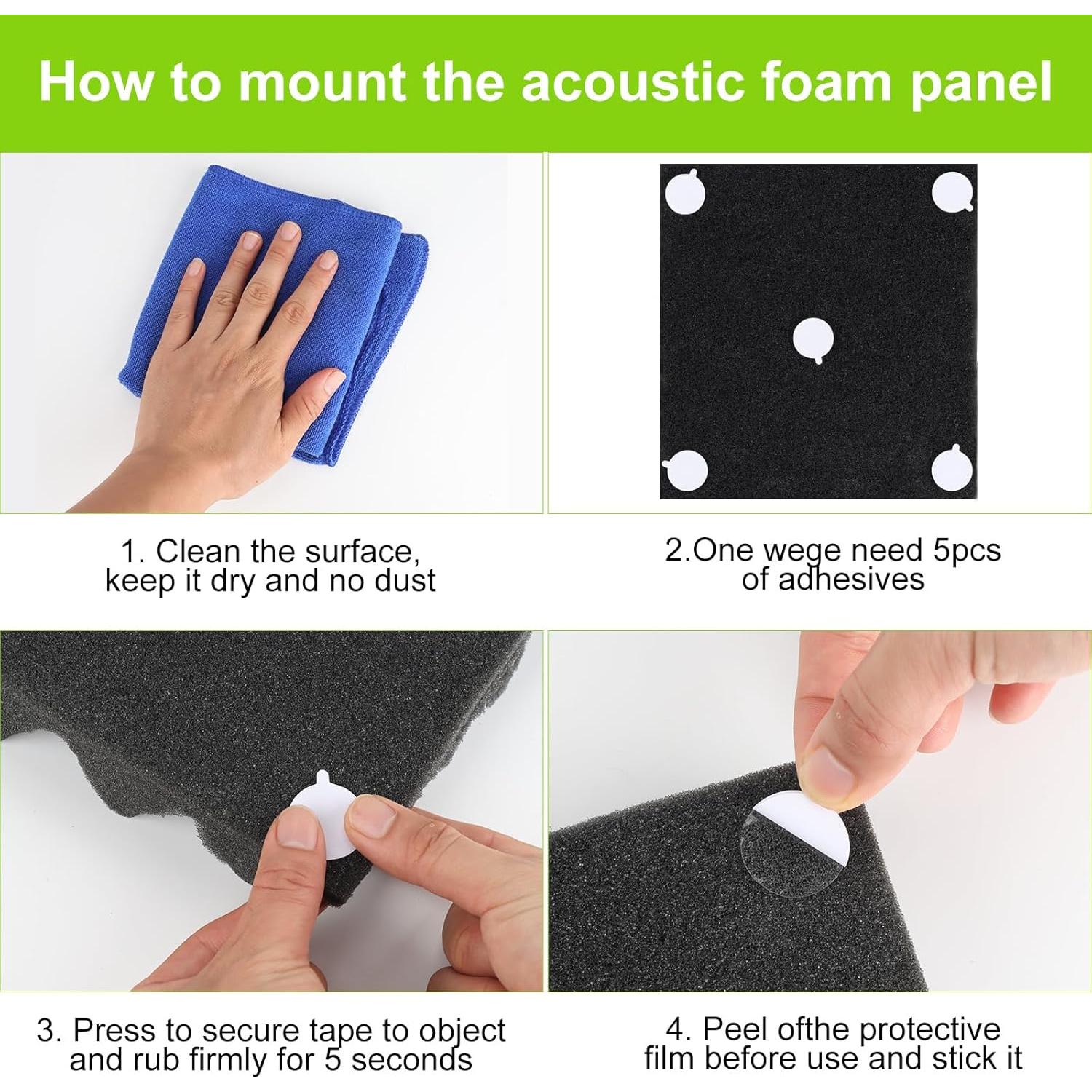 Cinta Doble Cara Adhesiva ERAESYAT 500 Pcs 25mm para Paneles Acústicos