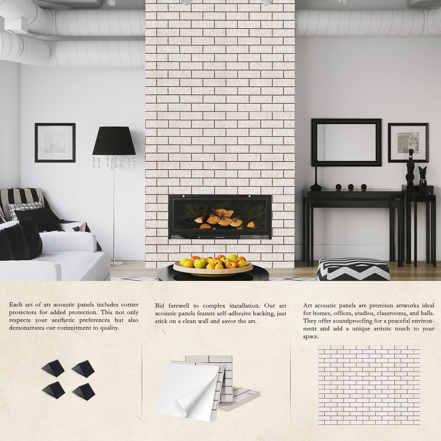 Paquete de 12 Paneles Acústicos 3D Autoadhesivos Camello