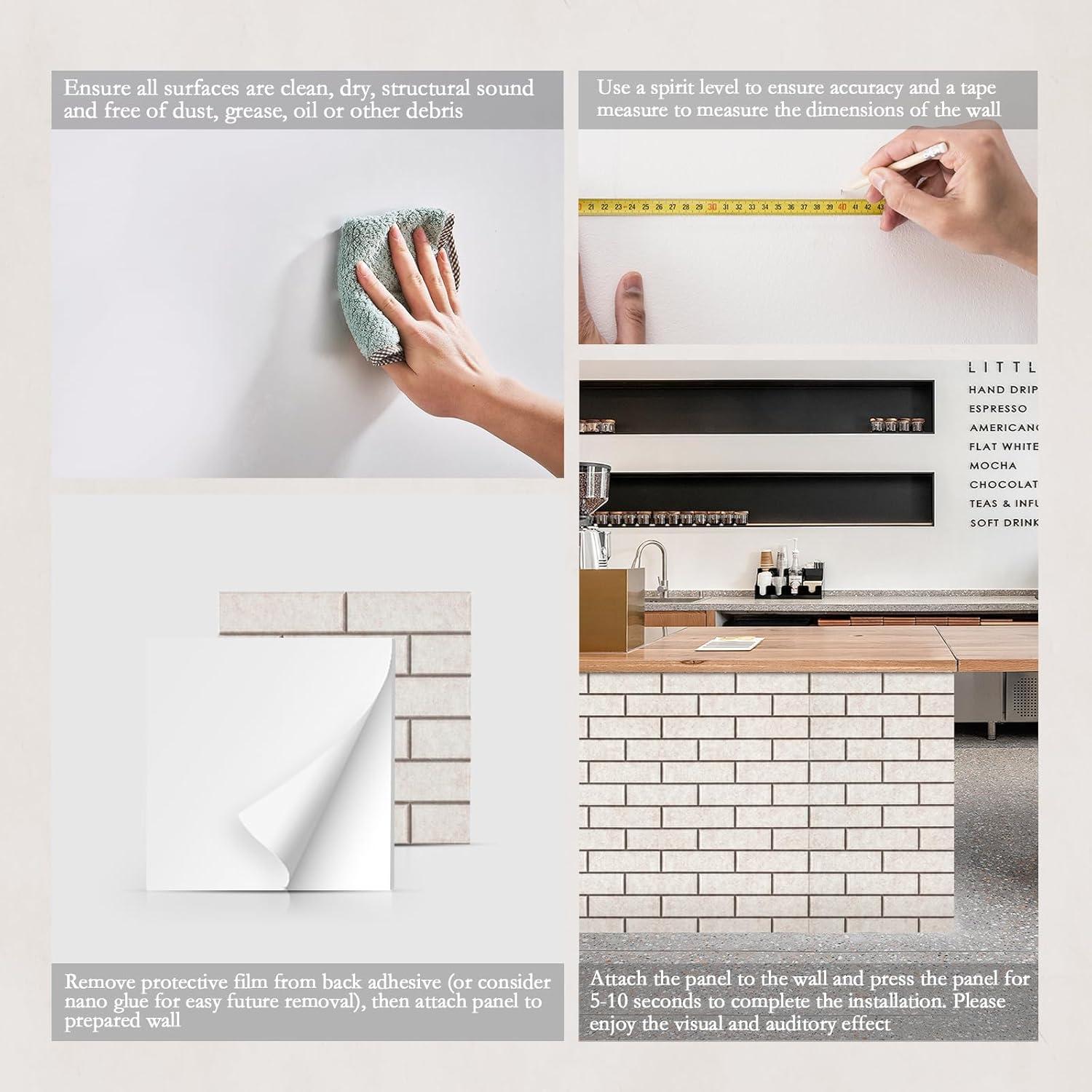 Paquete de 12 Paneles Acústicos 3D Autoadhesivos Camello