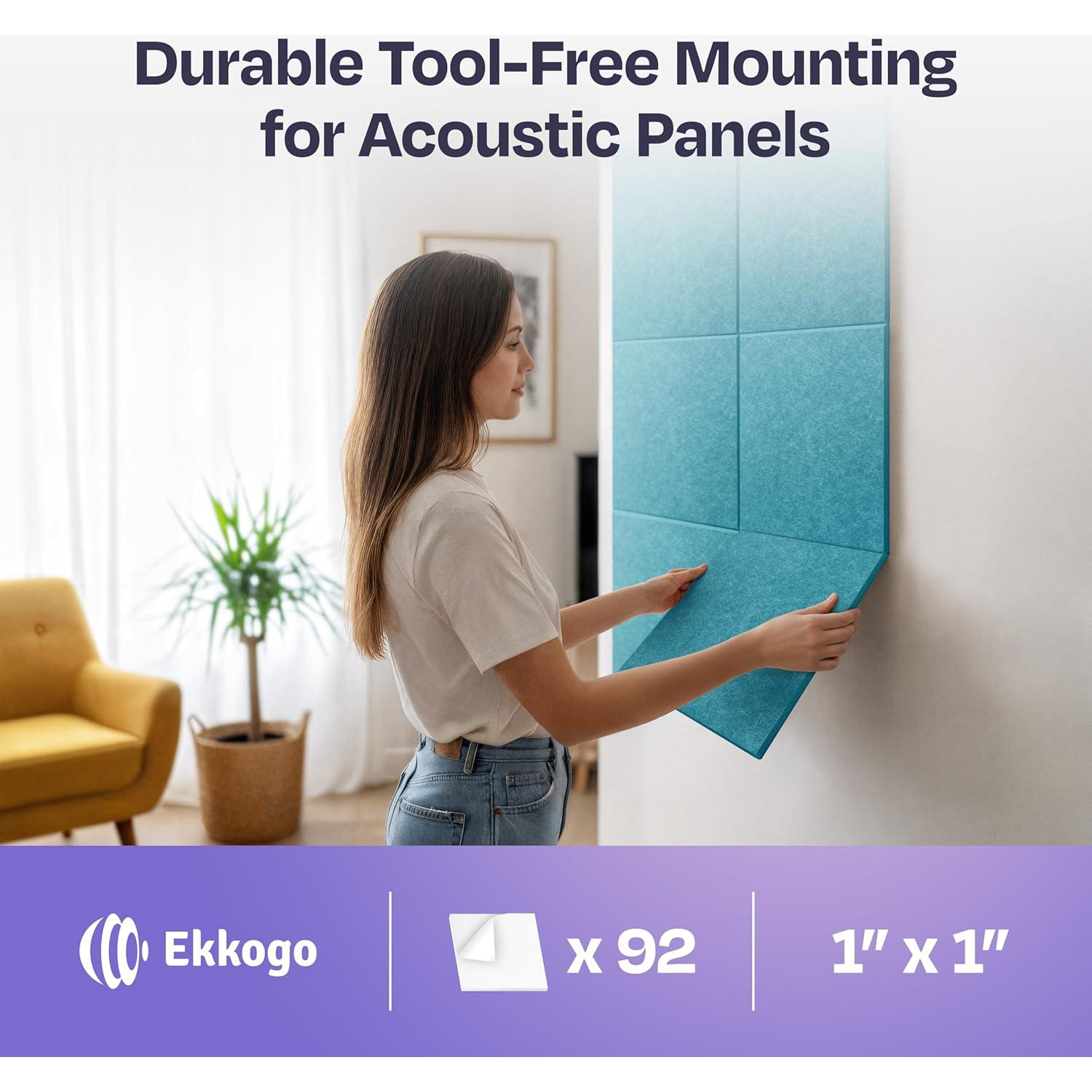 Cinta Doble Cara Ekkogo 92-Pack Autoadhesiva 12x5.7 cm