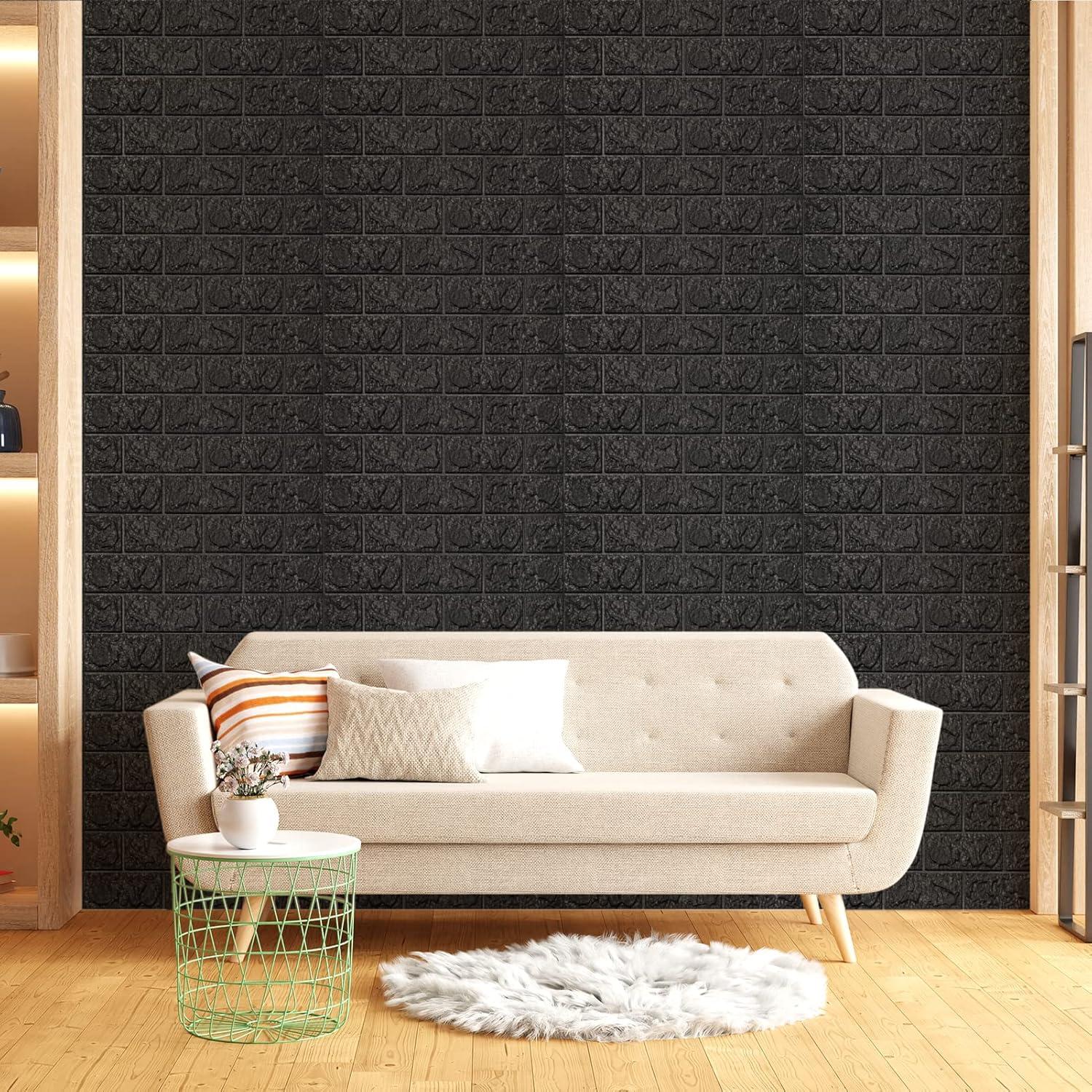 Paneles de Espuma 3D Art3d 44 m² Negro - 30 Hojas