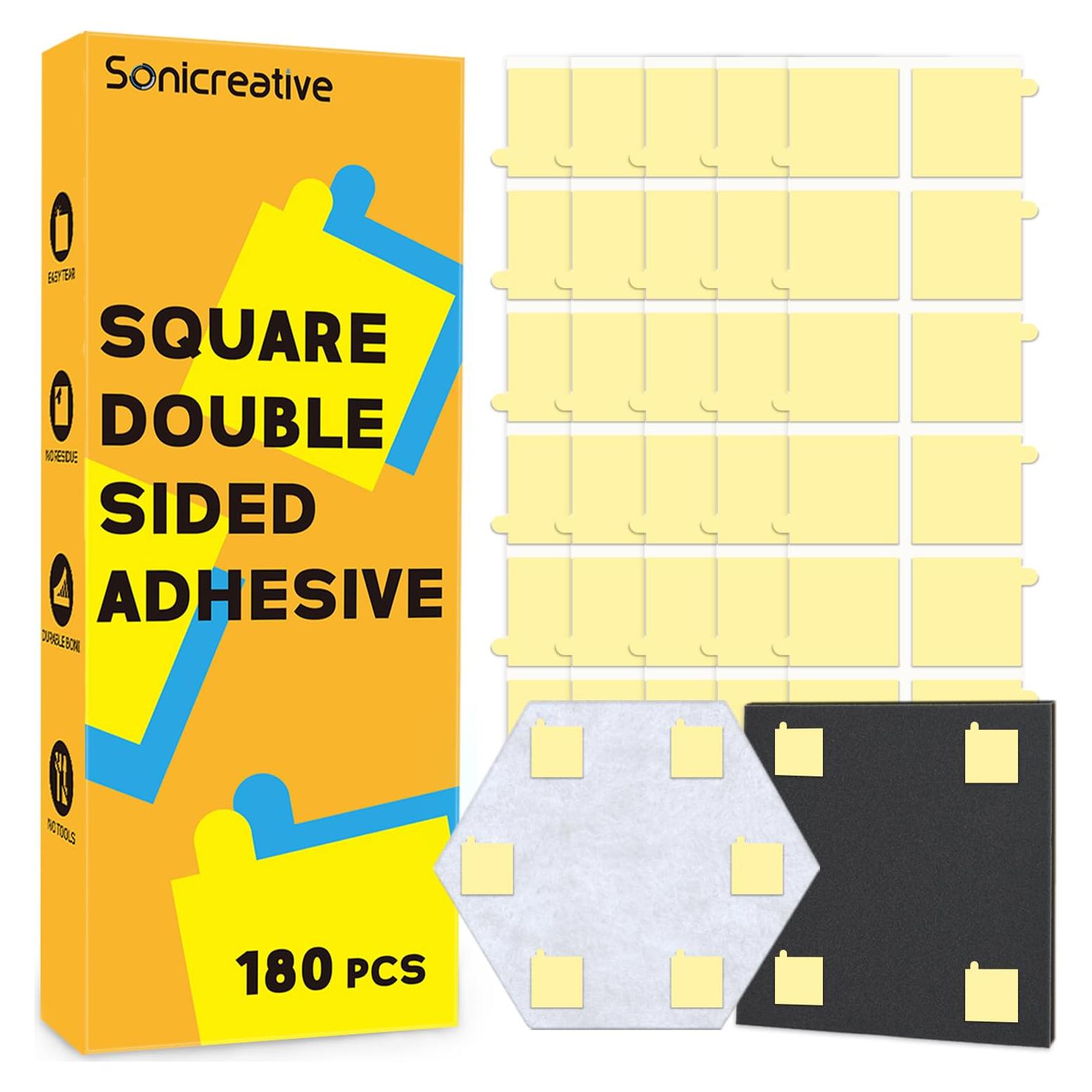 Cinta Adhesiva Doble Cara Sonicreative 180 Pcs 1" y 2"