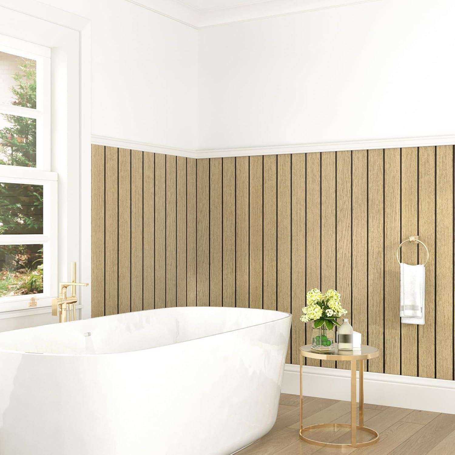 Paneles de Pared 3D Wallercity de Madera Marrón 29.7x500cm