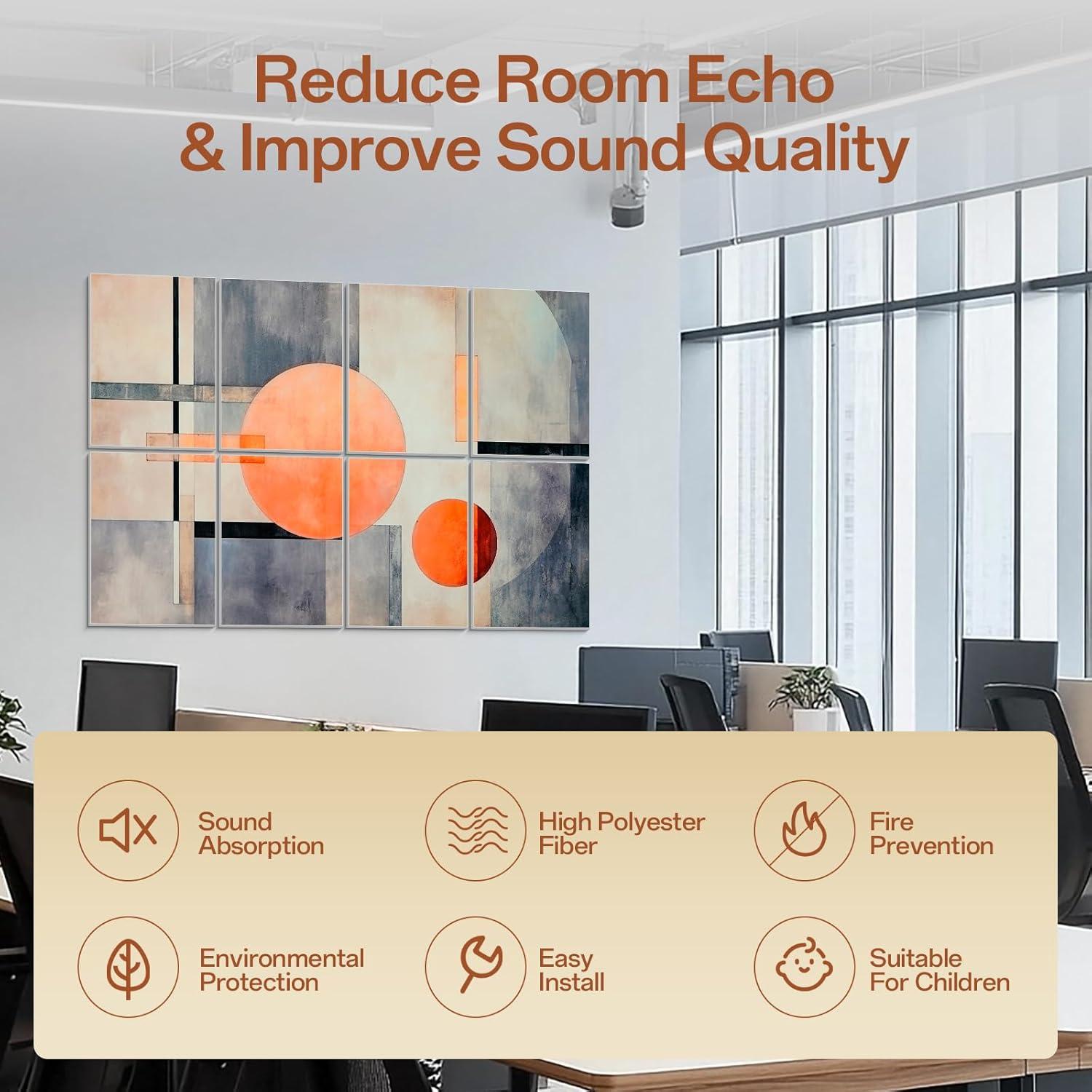 Panel Acústico Keemute 121.92x81.28cm Autoadhesivo Artístico