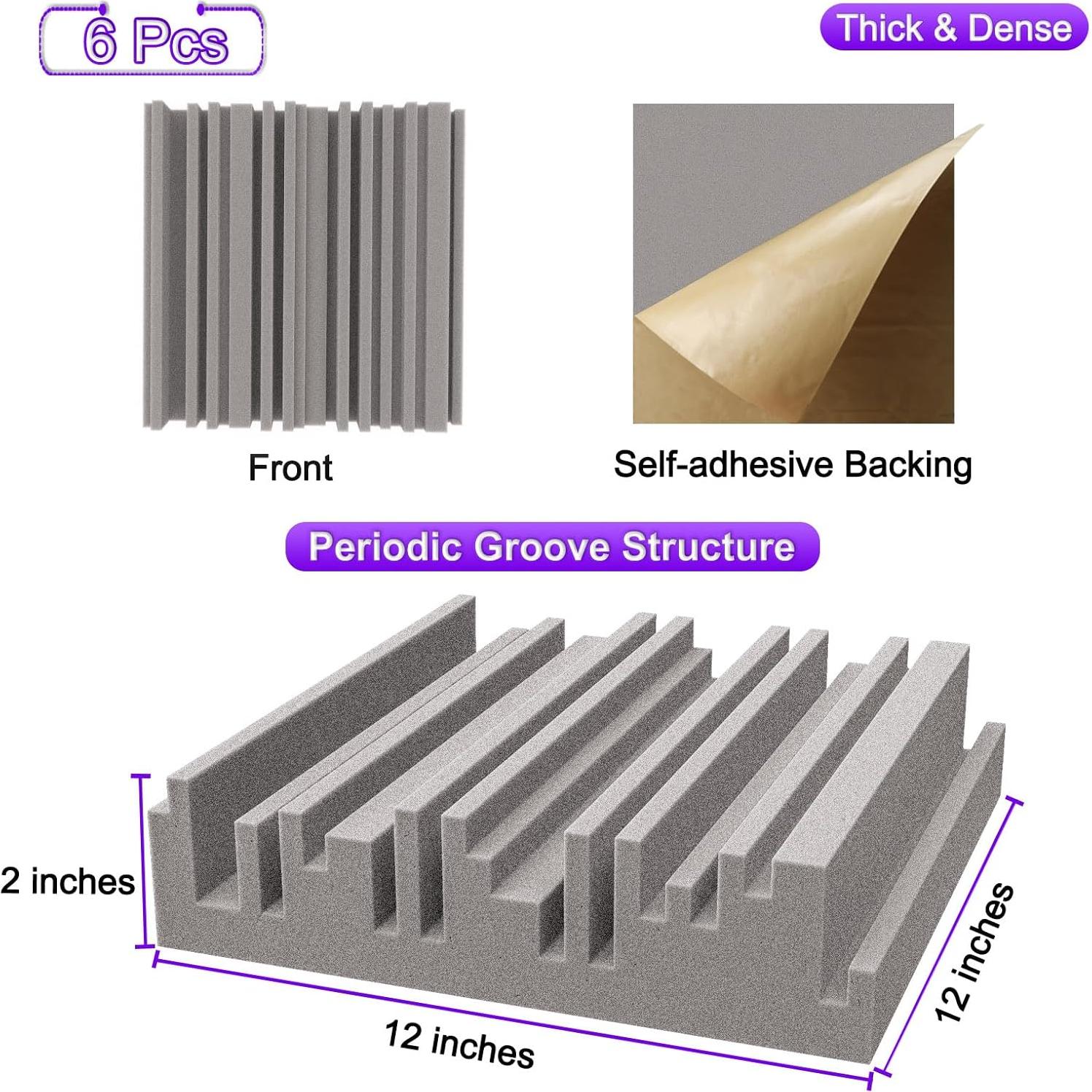 Paneles Acústicos Autoadhesivos TroyStudio 30x30 cm 6 Pcs
