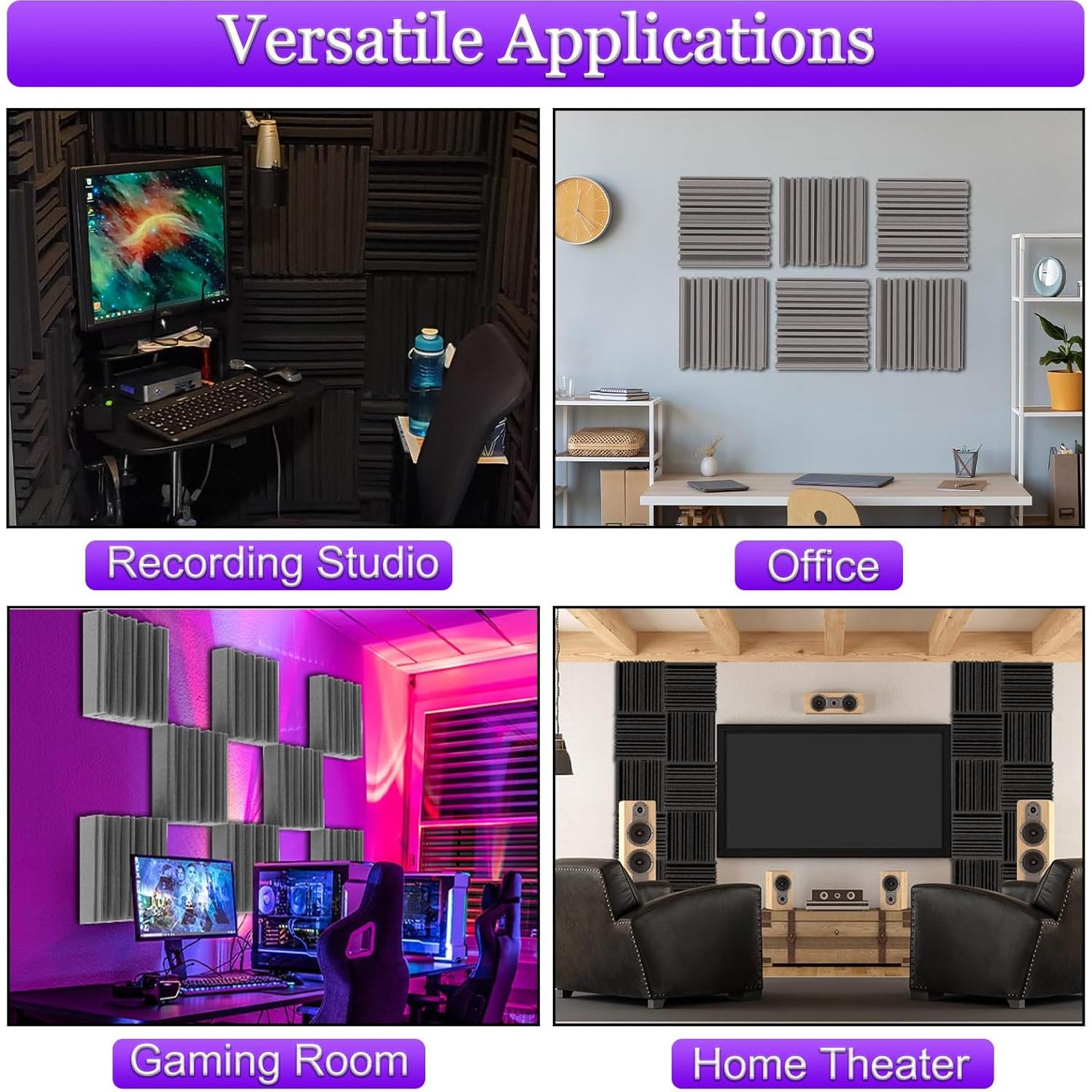 Paneles Acústicos Autoadhesivos TroyStudio 30x30 cm 6 Pcs