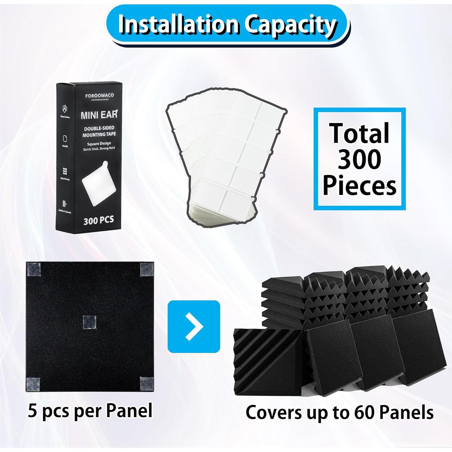 300 Cintas Adhesivas Doble Cara Mini Oreja Foroomaco 3x3cm