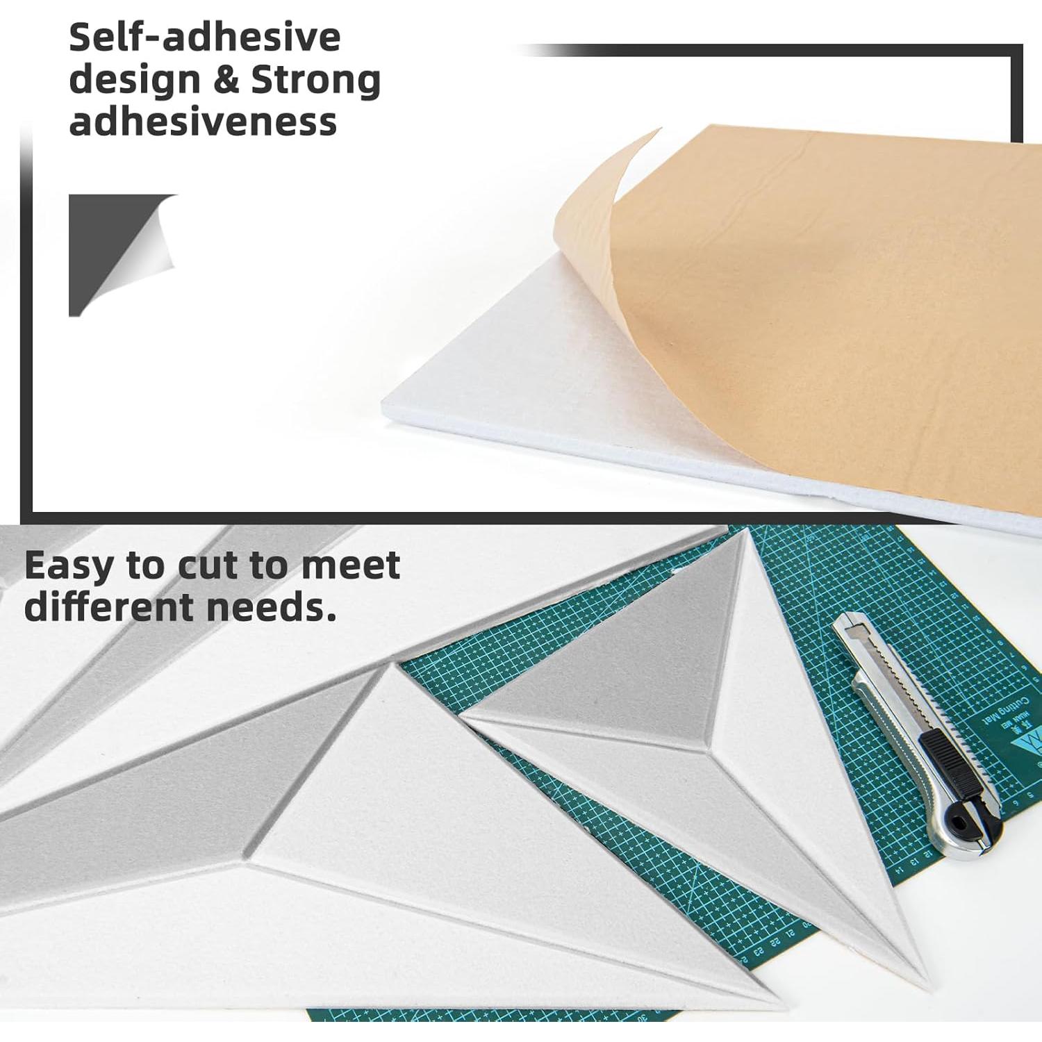 Paneles Acústicos Art3dwall 60x60 cm Paquete de 6 Blanco y Gris