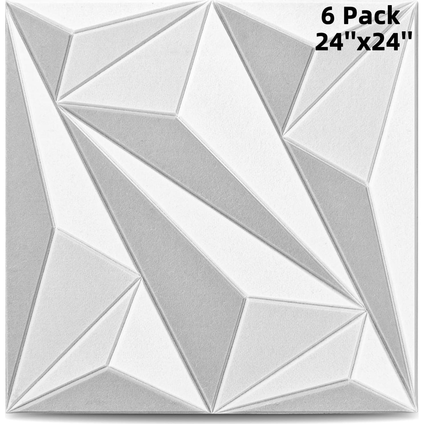 Paneles Acústicos Art3dwall 60x60 cm Paquete de 6 Blanco y Gris