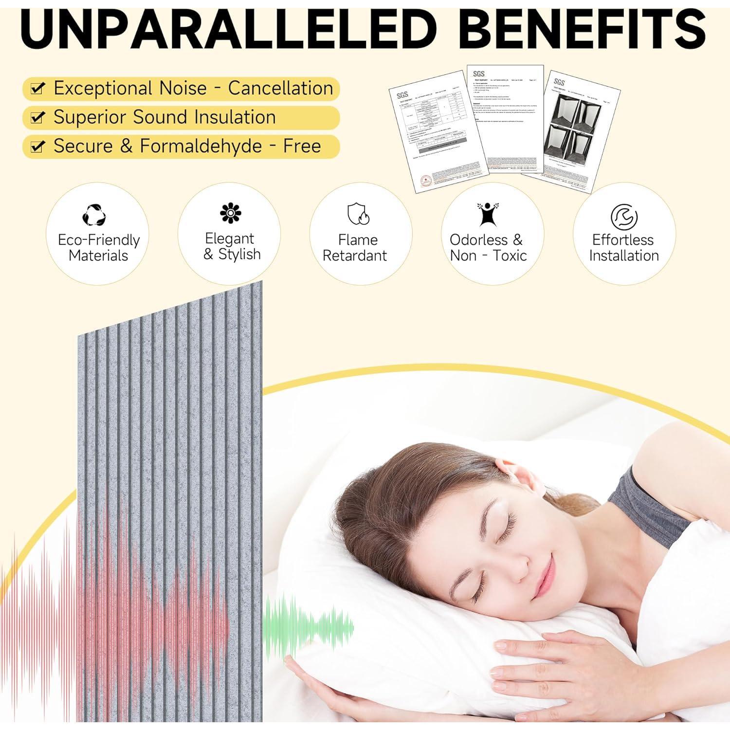 Paquete de 6 Paneles Acústicos Doble Capa 121.9x61.0 cm Gris