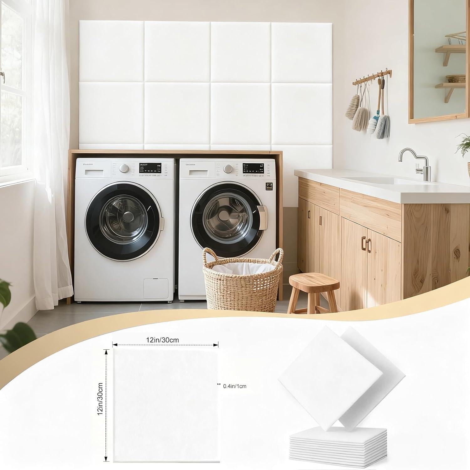 Paquete de 12 Paneles Acústicos Autoadhesivos Xisono 30x30 cm