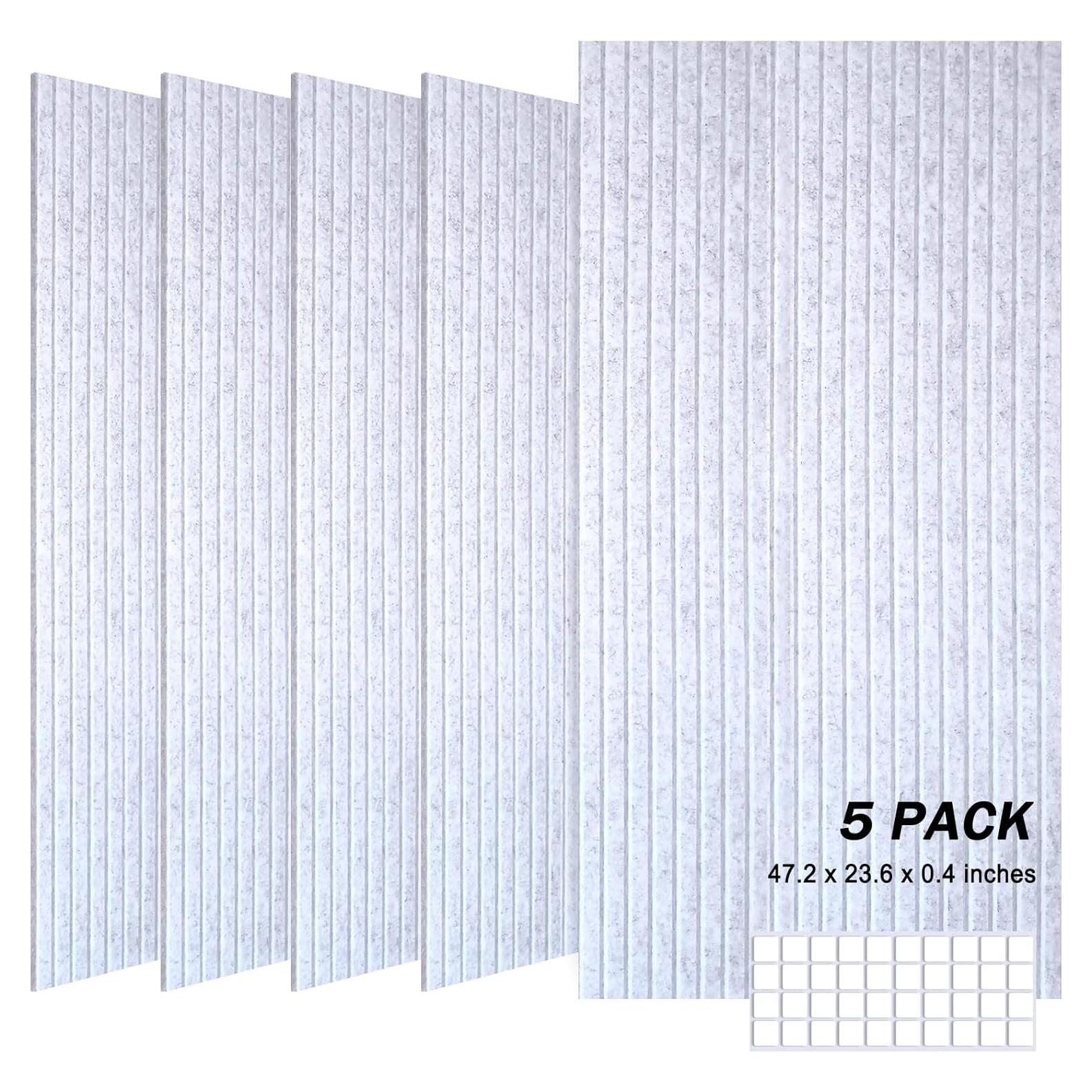 Paquete de 5 Paneles Acústicos JVJVJ 121.9x61x1 cm Gris