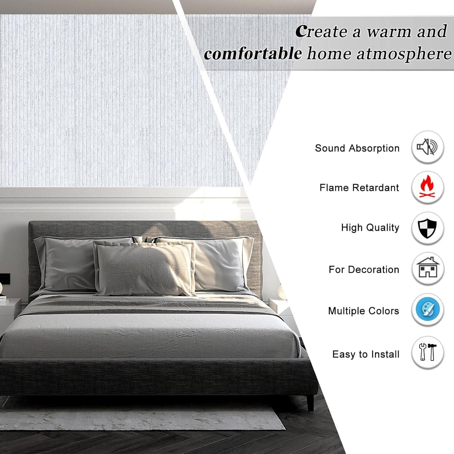 Paquete de 5 Paneles Acústicos JVJVJ 121.9x61x1 cm Gris