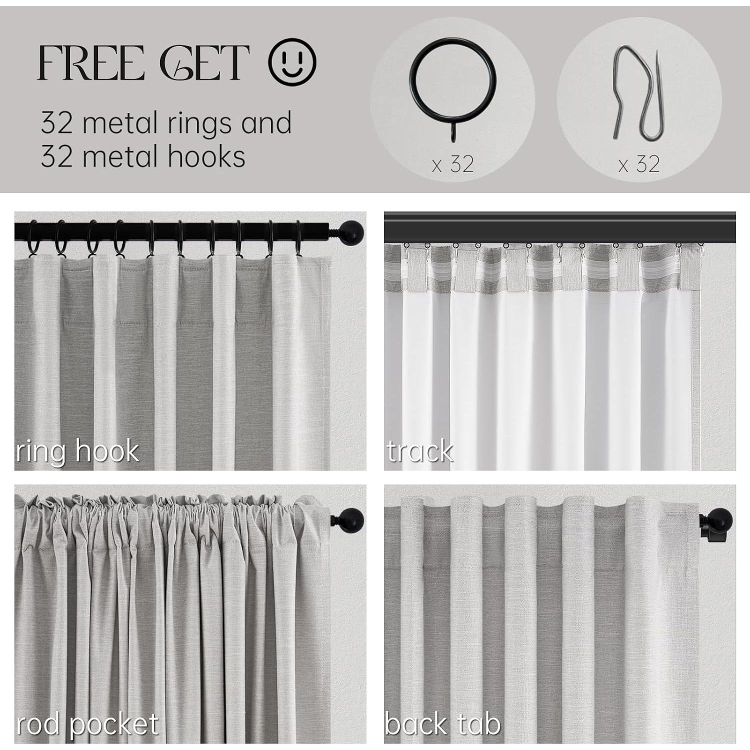 Cortinas Blackout Topfinel 132x274 cm Gris Beige 2 Paneles