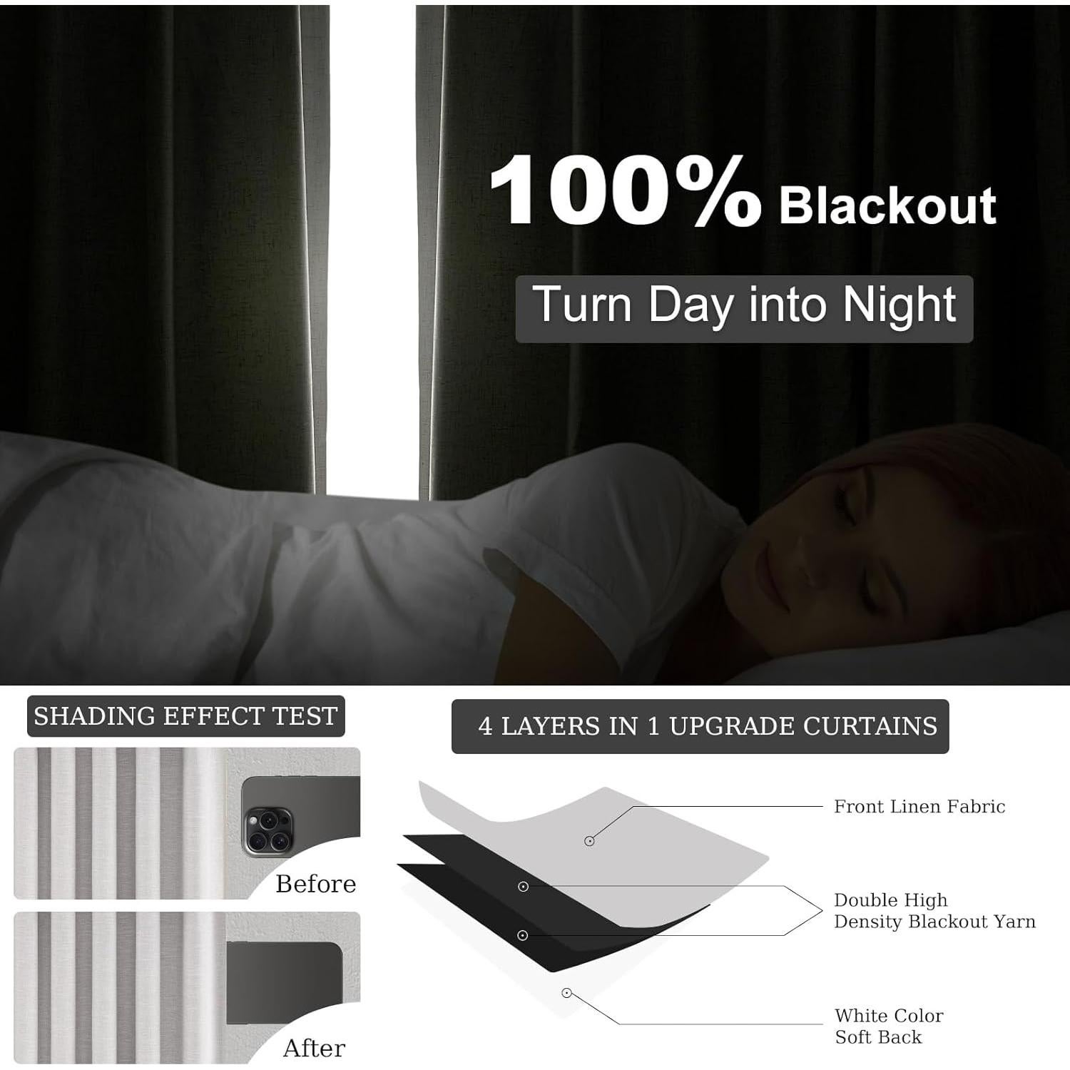 Cortinas Blackout Topfinel 132x274 cm Gris Beige 2 Paneles