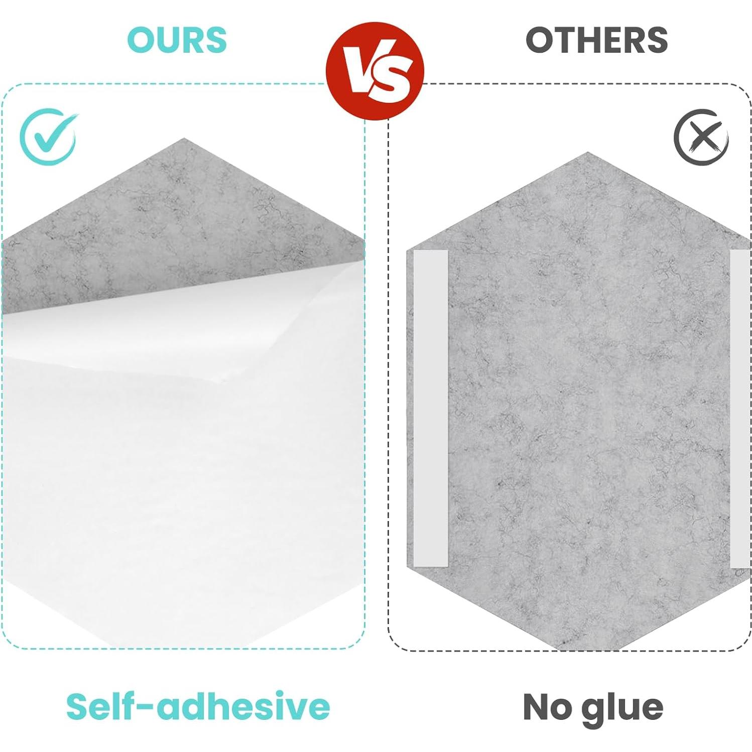 Paneles Acústicos Hexagonales 24-Pack Grises 30.5x22.9cm