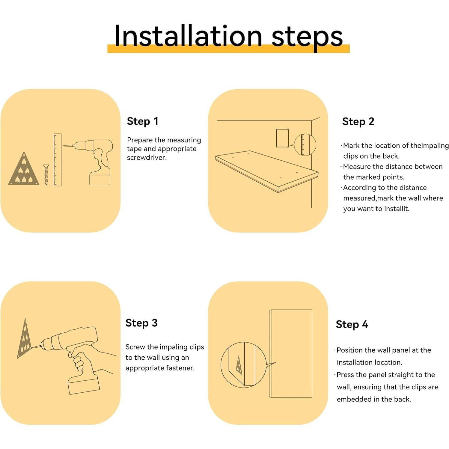 Paquete de 36 Clips de Montaje Acústico SFNSM 11.68x9.91cm