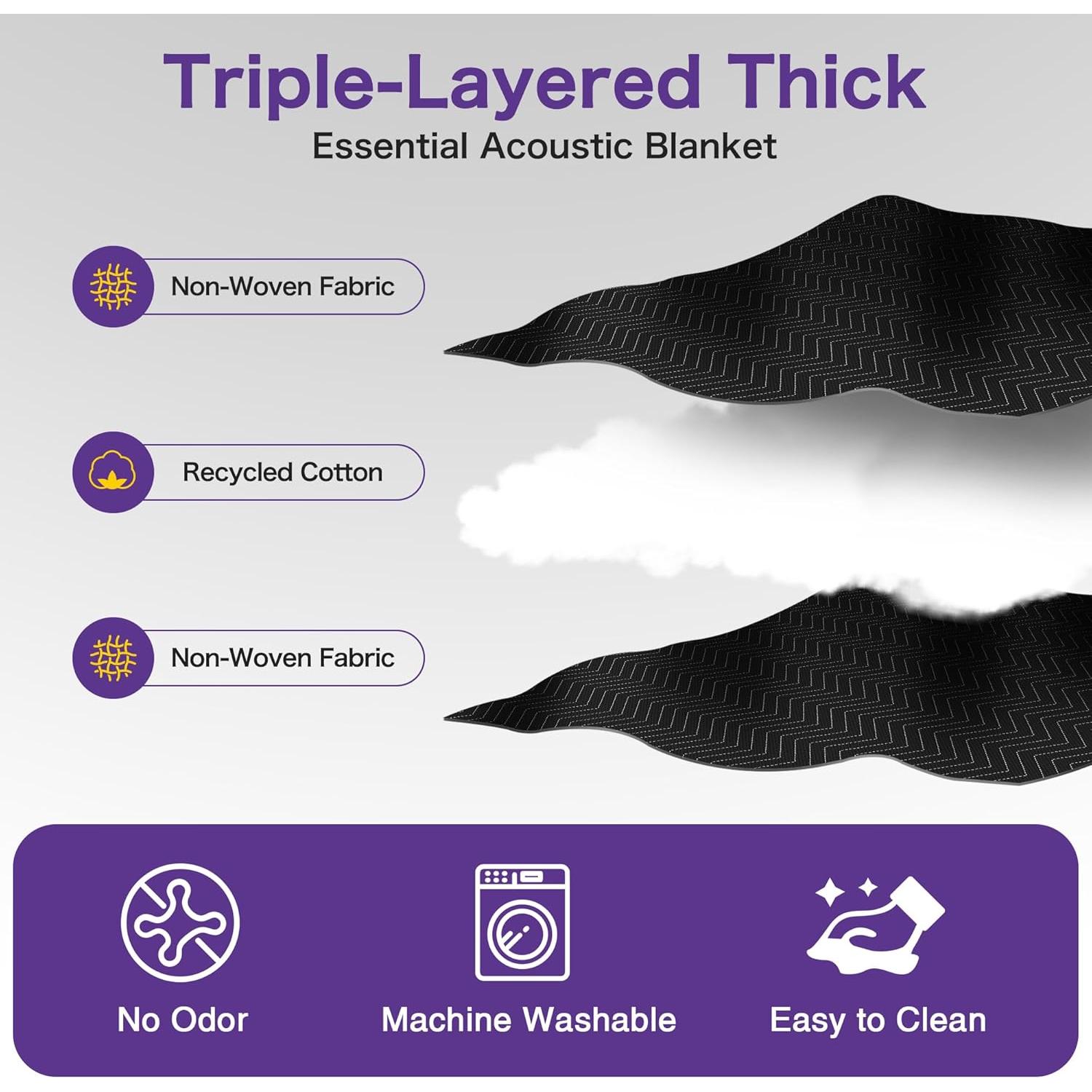 Manta Acústica Aodyow Extra Grande 243.84x203.2 cm Bloqueo de Ruido