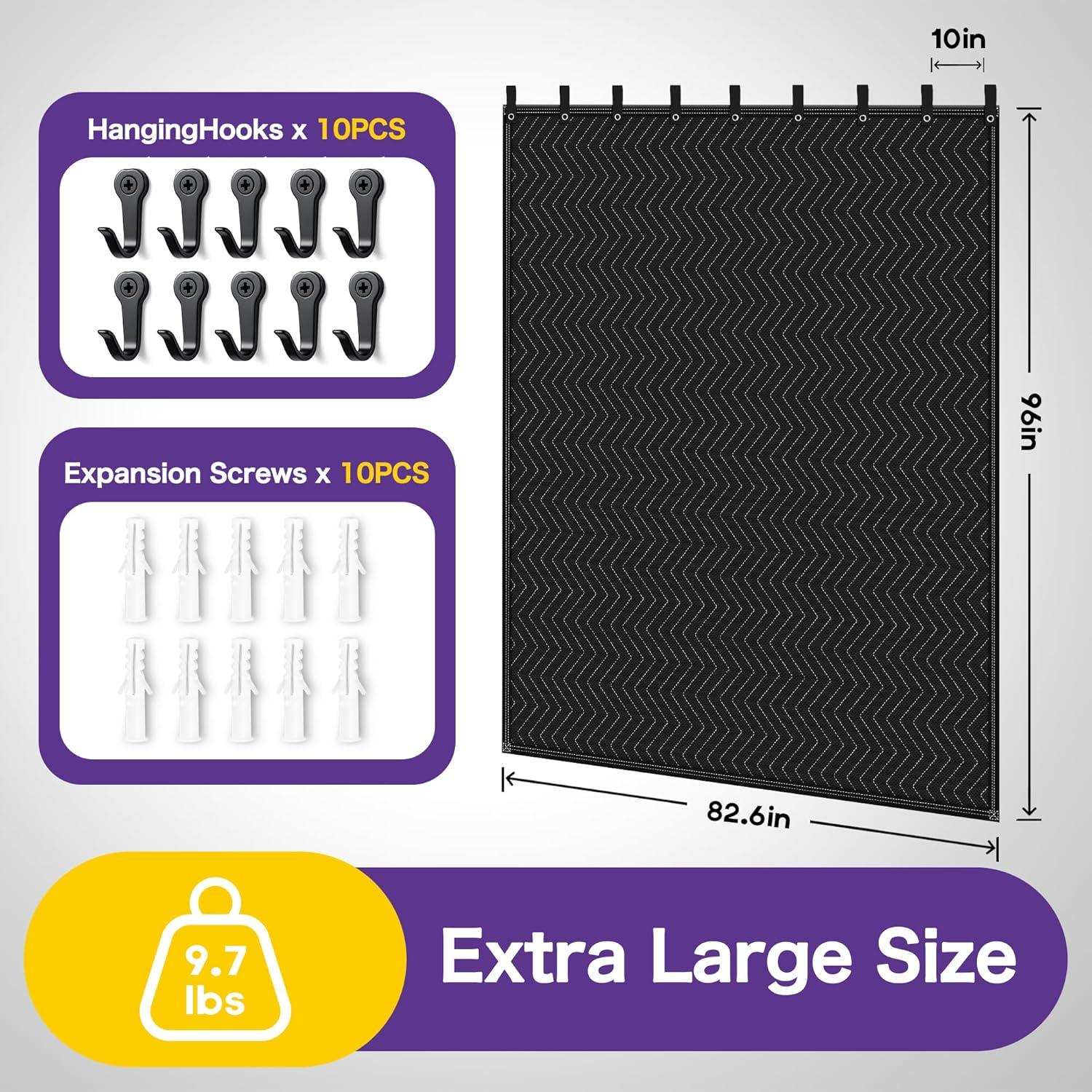 Manta Acústica Aodyow Extra Grande 243.84x203.2 cm Bloqueo de Ruido
