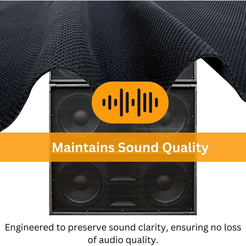 Tela de Parrilla Acústica SAVUK 50.8x149.9 cm Negra Transpirable