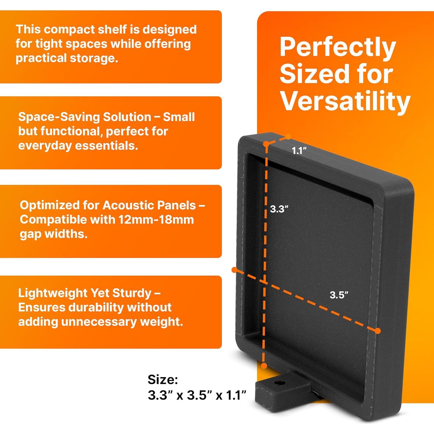Estante Flotante SplashNColor para Paneles Acústicos - Negro