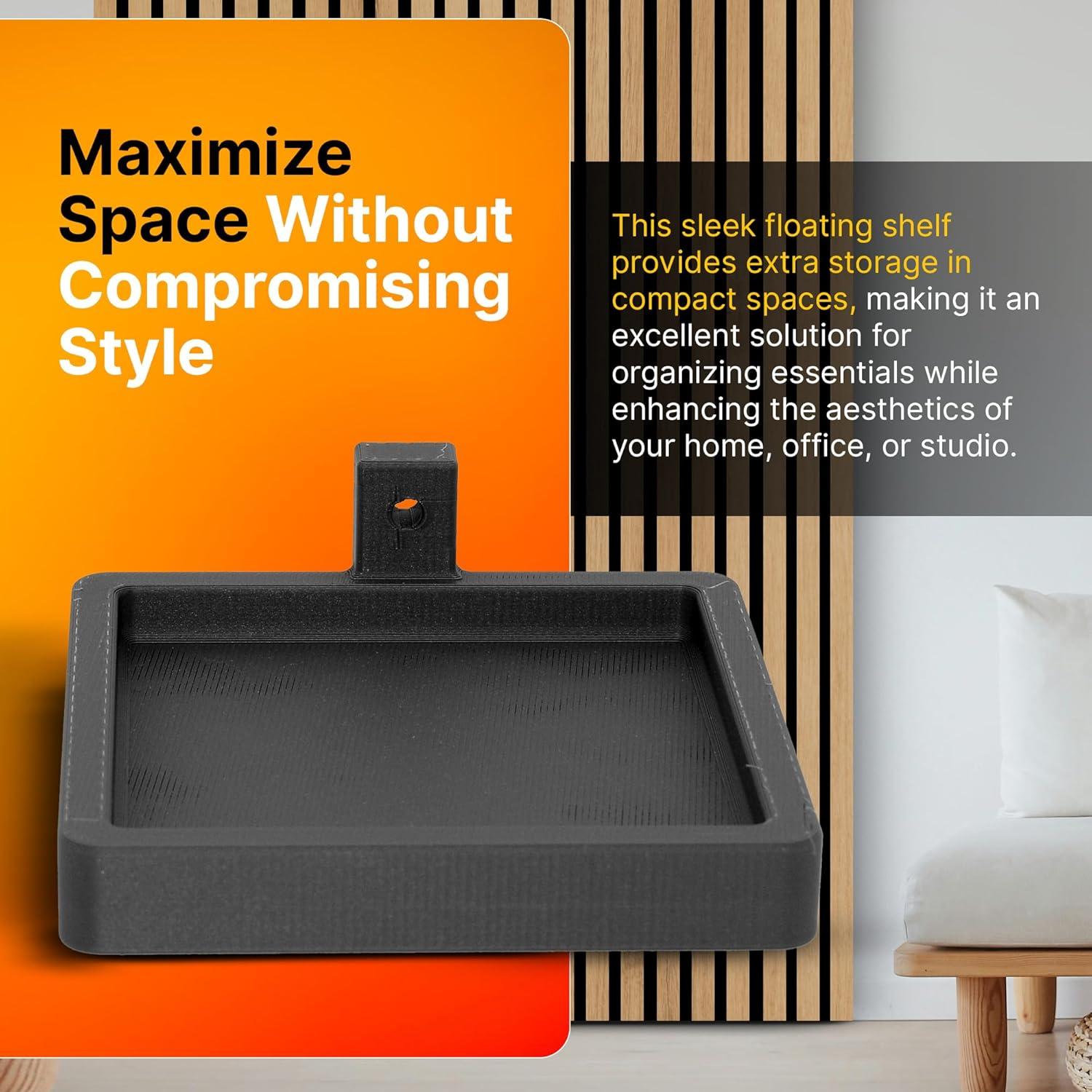 Estante Flotante SplashNColor para Paneles Acústicos - Negro