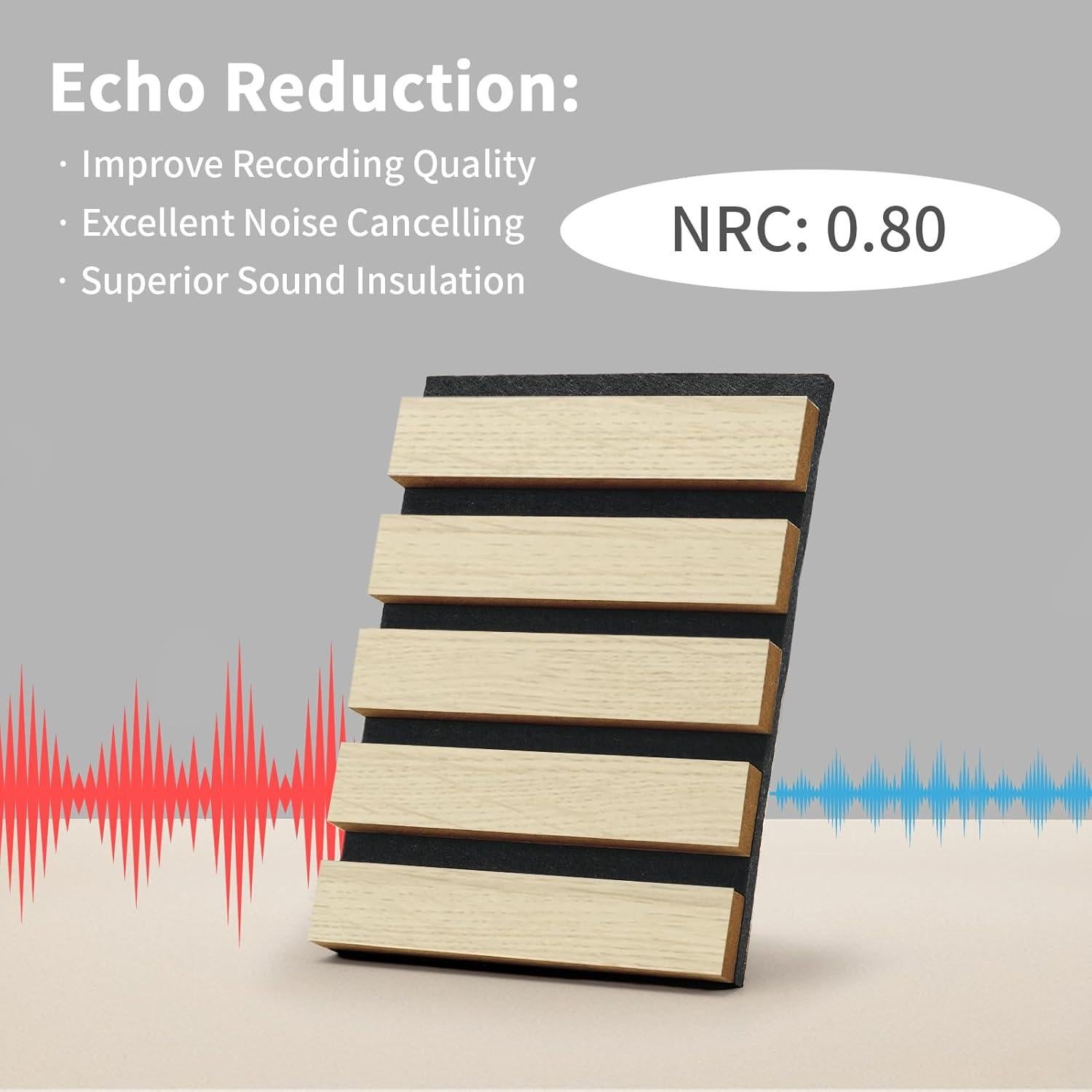 Panel Acústico 3D de Madera Roble AMZDEPOT 121.92x60.96cm 2 Pzas