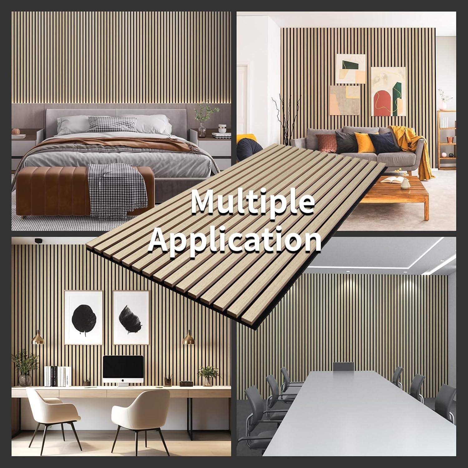 Panel Acústico 3D de Madera Roble AMZDEPOT 121.92x60.96cm 2 Pzas