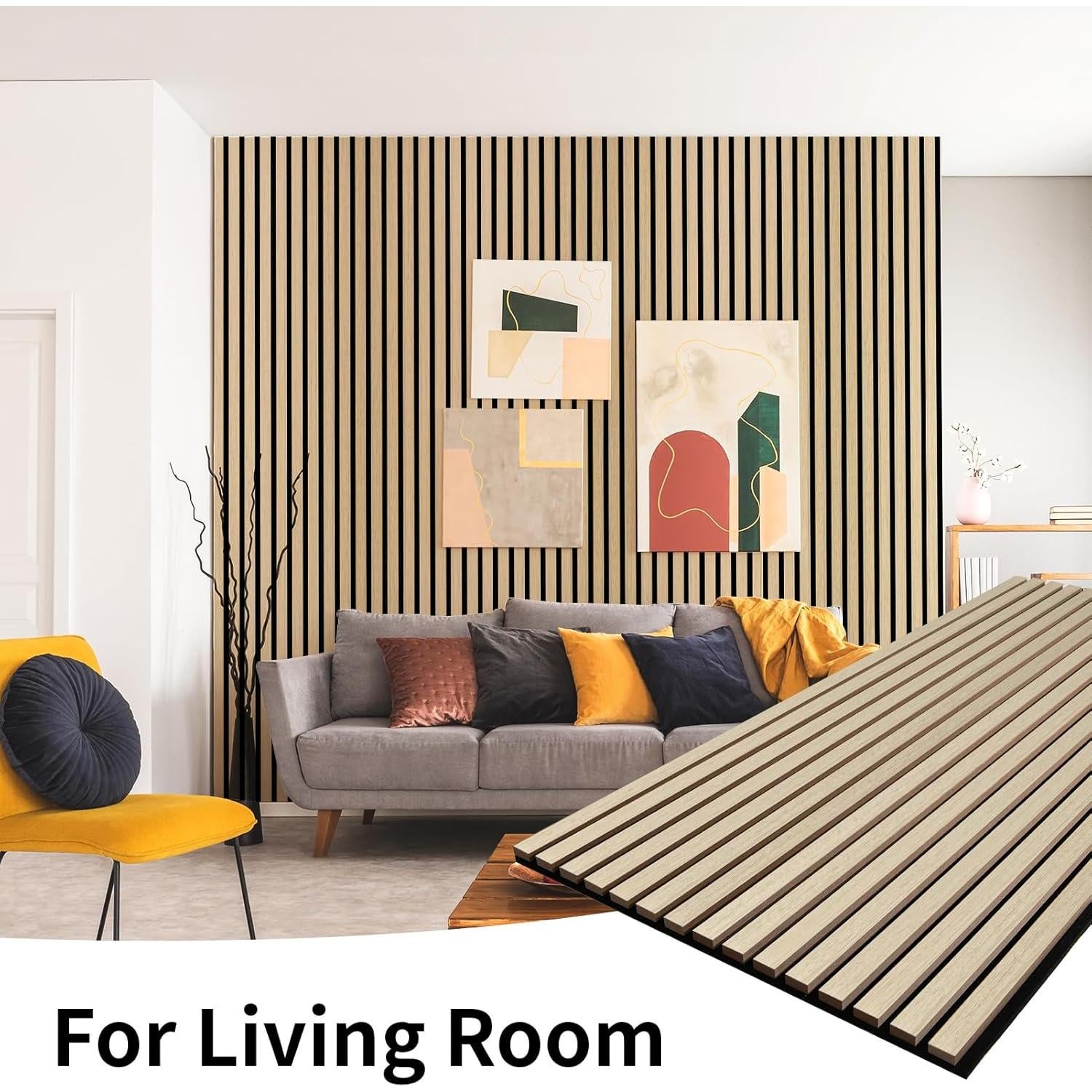 Panel Acústico 3D de Madera Roble AMZDEPOT 121.92x60.96cm 2 Pzas