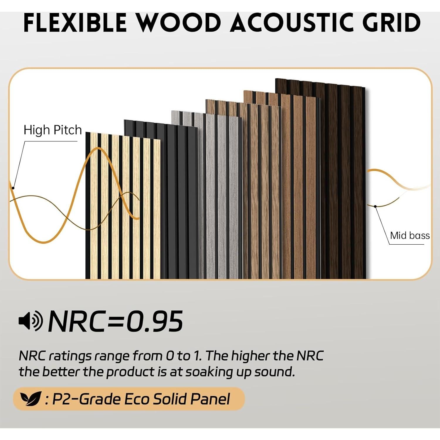 Paneles Acústicos de Madera Nuez - 4 Piezas 270 x 28 cm