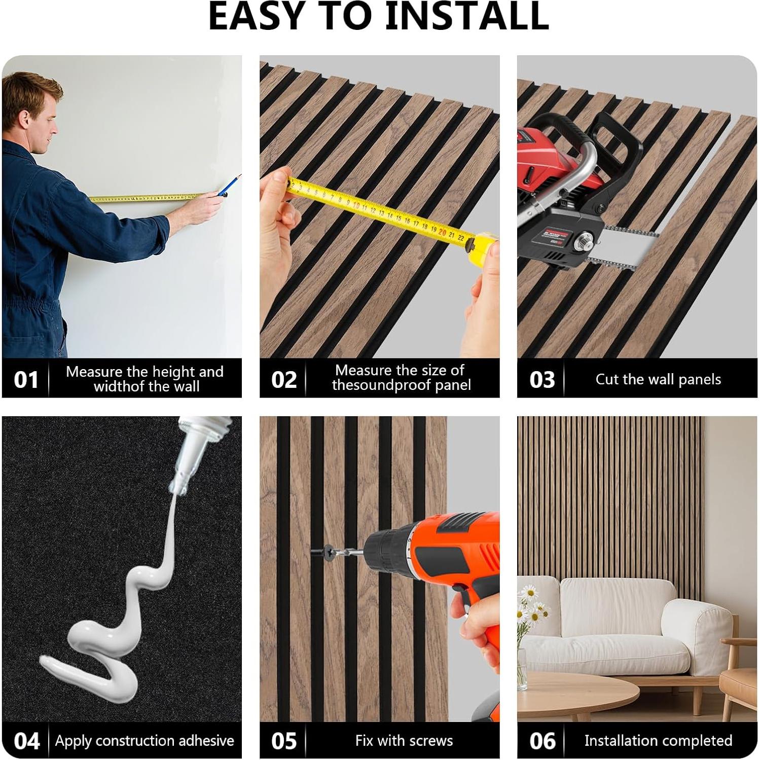 Paneles Acústicos de Madera Junwisun 120x60 cm 2 Piezas Nuez