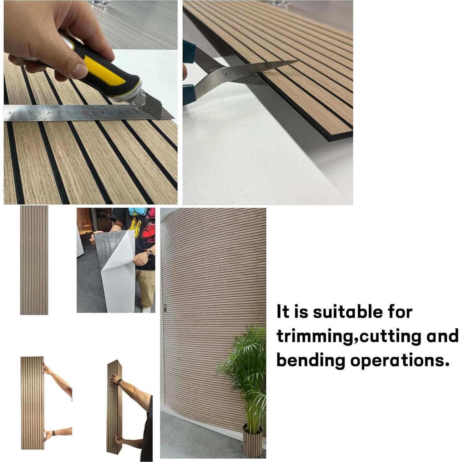 Paneles Acústicos Autoadhesivos Eazart Nuez 8 Piezas 120x30cm