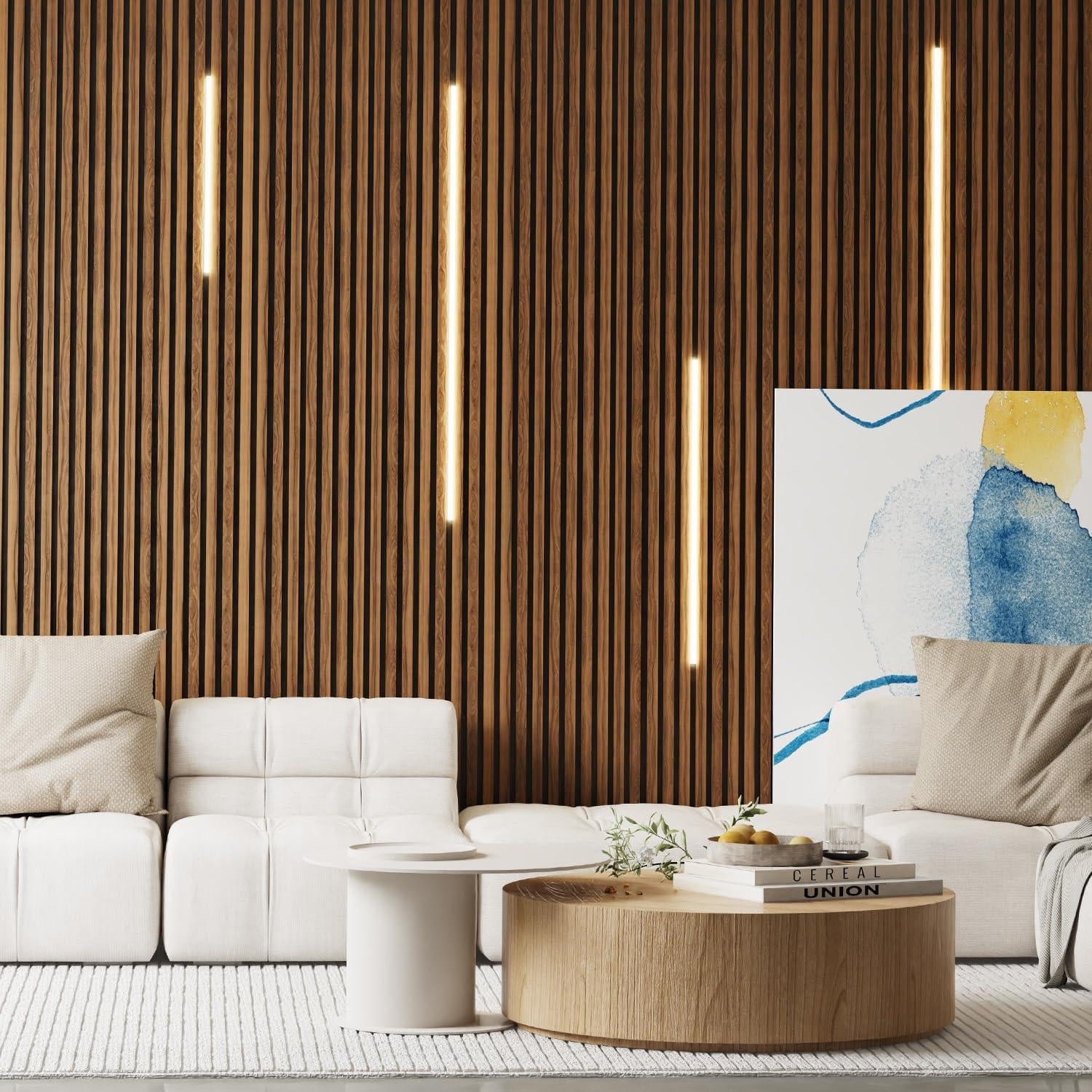 Paneles Acústicos de Madera Nuez 121.92x60.96 cm - Paquete de 2