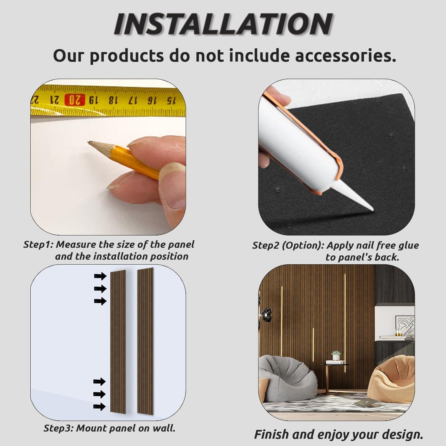 Paneles Acústicos de Madera Nuez 121.92x60.96 cm - Paquete de 2