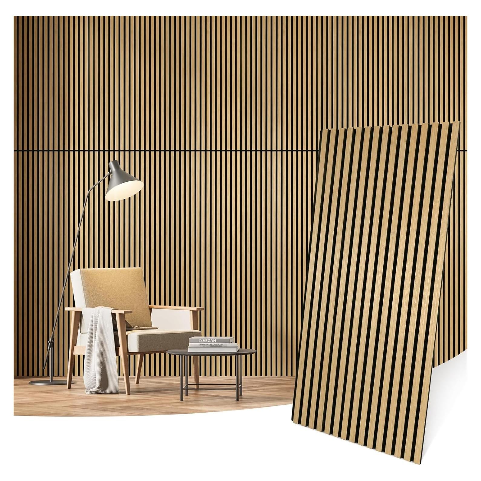 Paneles Acústicos de Madera Roble 2 Piezas 120x60 cm