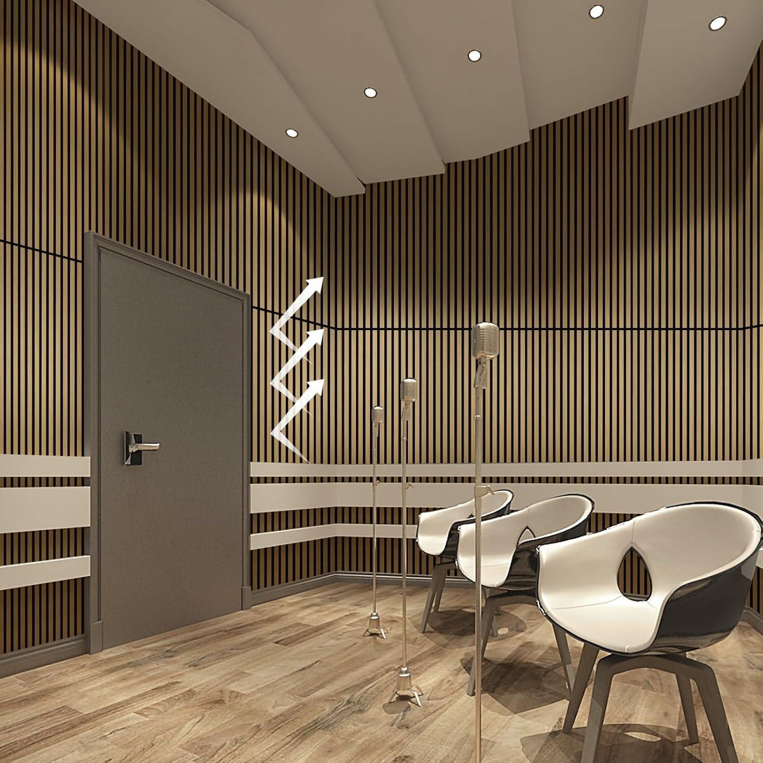 Paneles Acústicos de Madera Roble 2 Piezas 120x60 cm