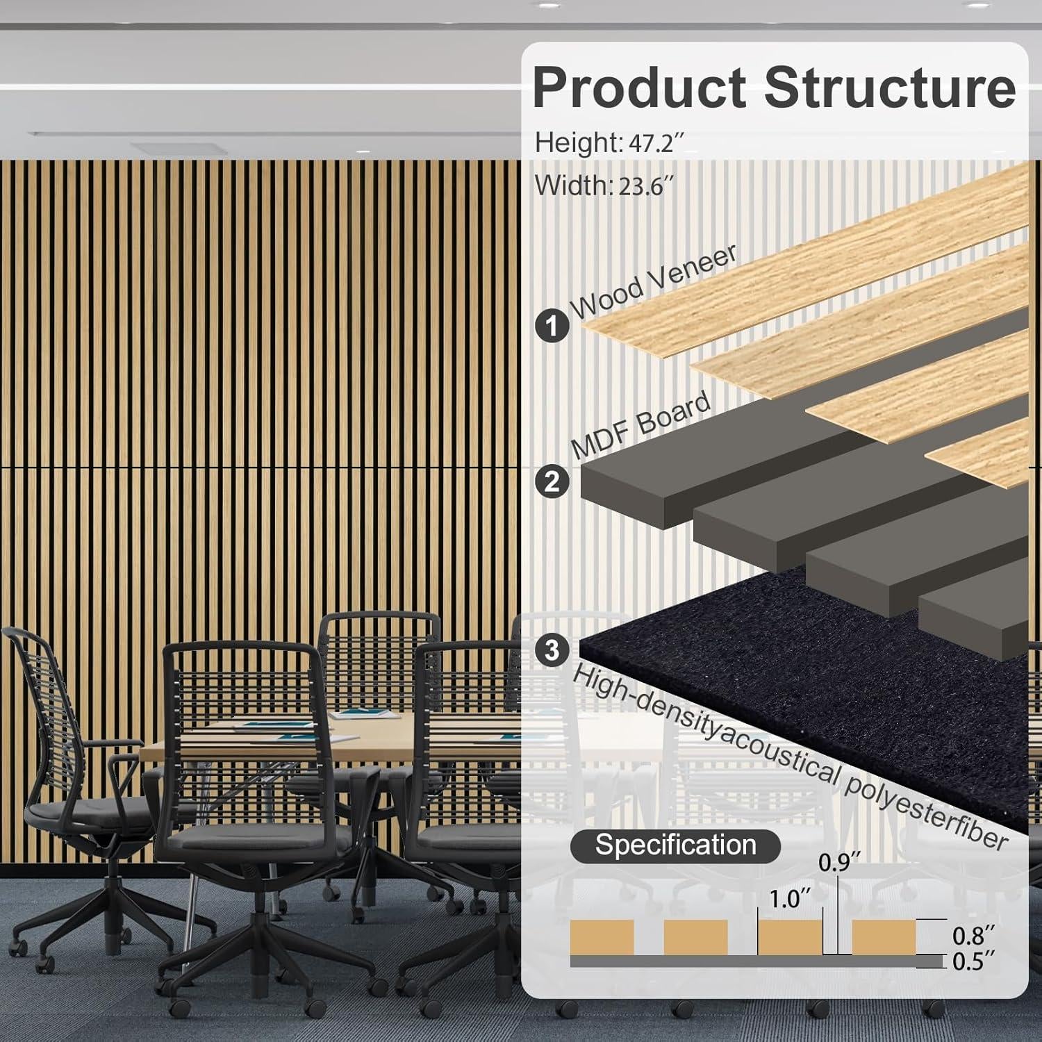 Paneles Acústicos de Madera Roble 2 Piezas 120x60 cm