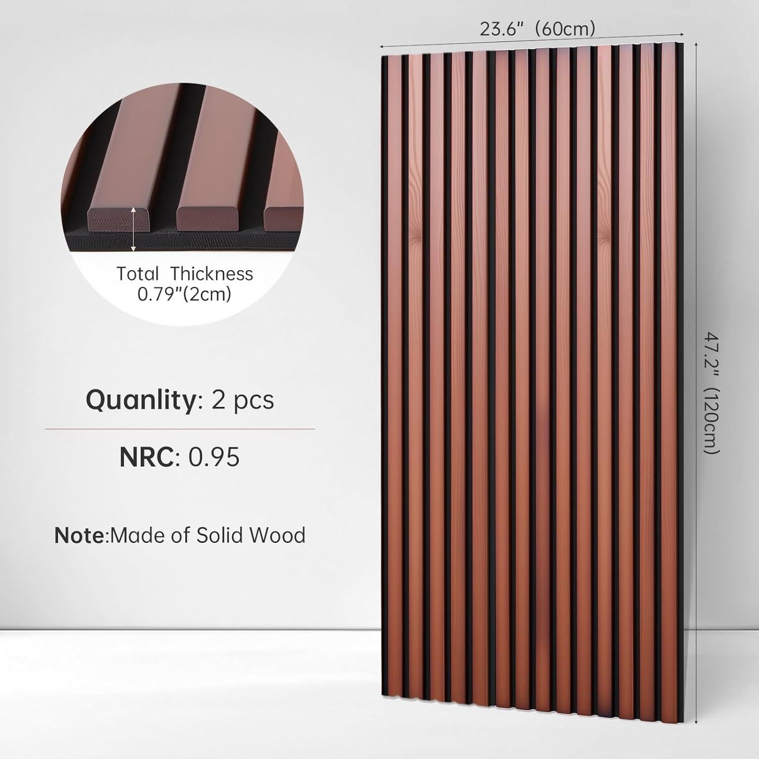 Paneles Acústicos de Madera Sólida Navrex 120x60 cm - Absorbentes