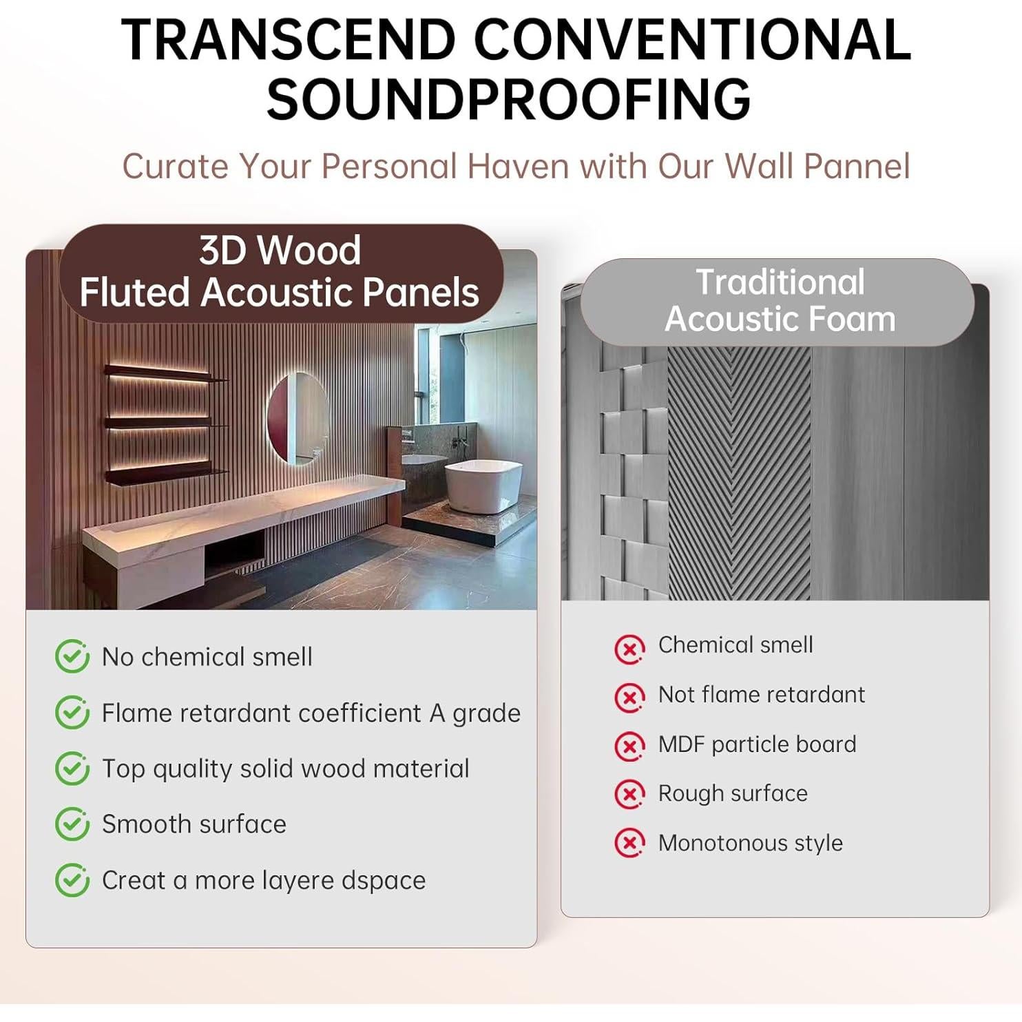 Paneles Acústicos de Madera Sólida Navrex 120x60 cm - Absorbentes